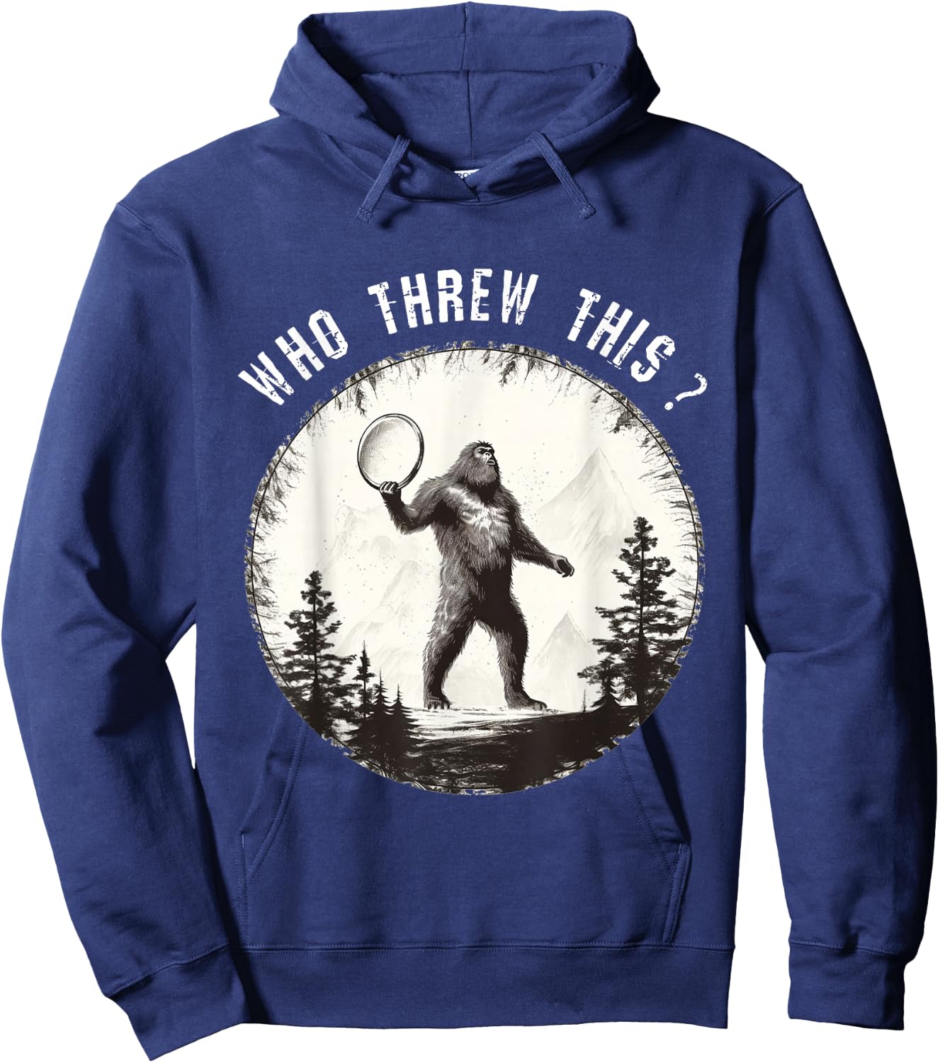 Dirhame Disc Golf Funny Bigfoot , Black, Small Hoodie - Hoodie | Navy