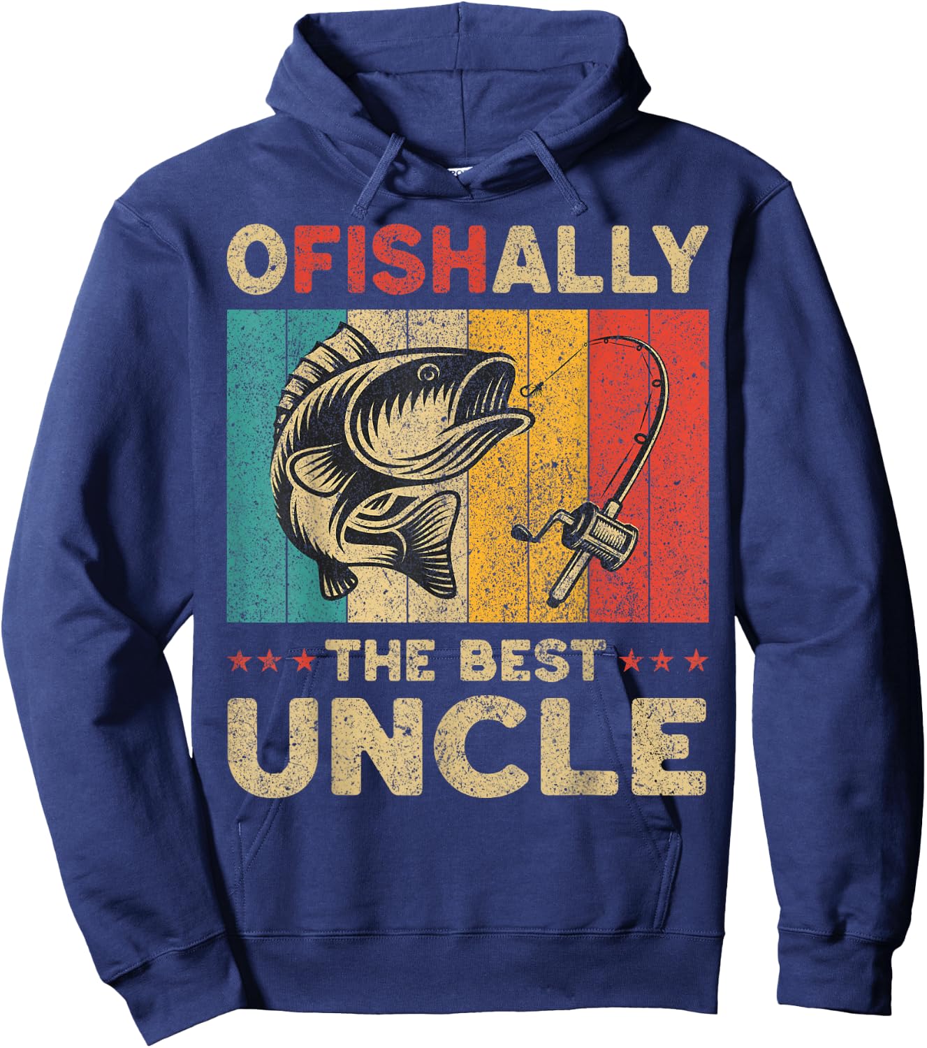 Father's Day Funny Fishing Ofishally The Best Uncle Hoodie - Hoodie | Navy