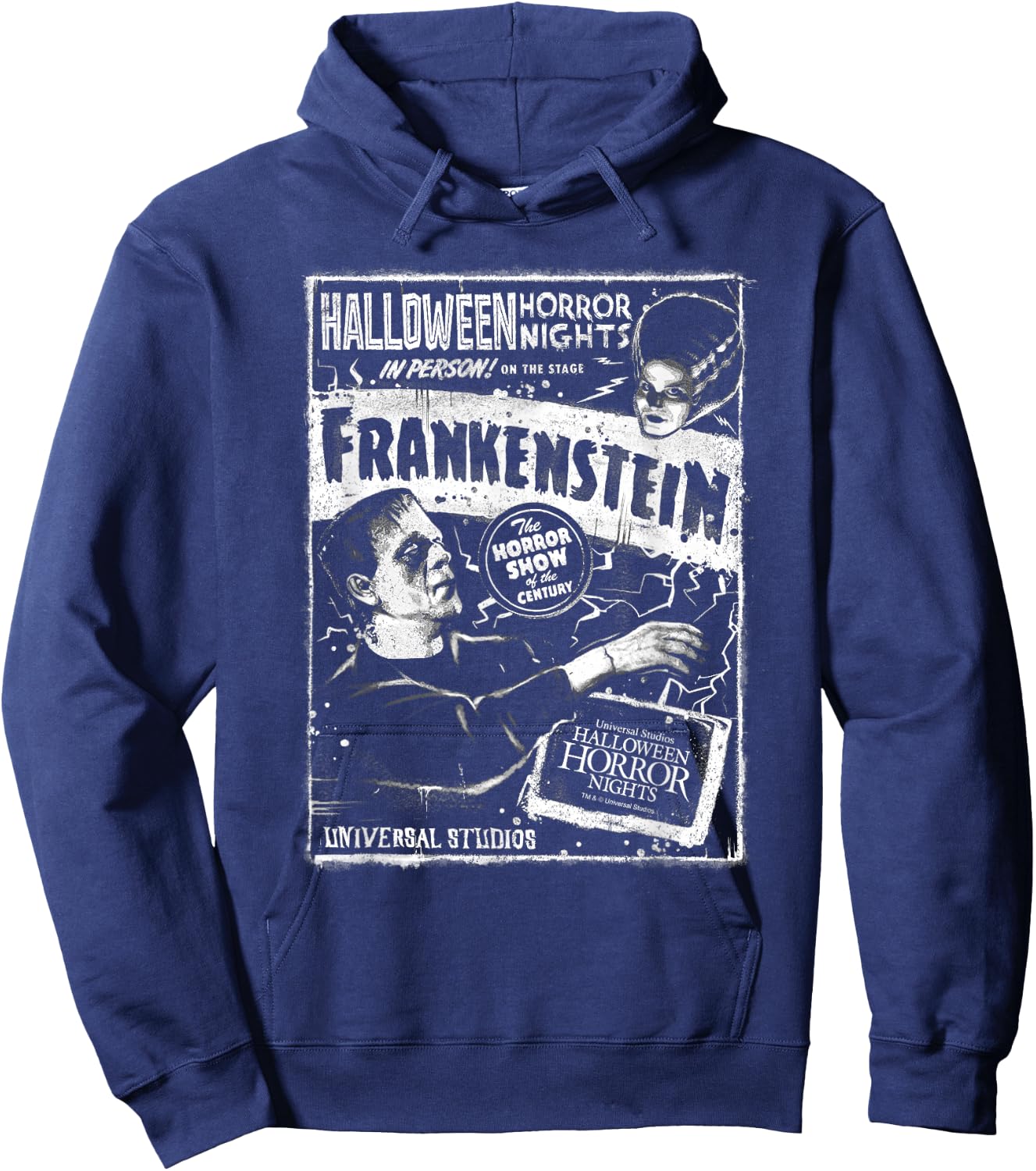 Halloween Horror Nights Frankenstein & Bride of Frankenstein Hoodie - Hoodie | Navy