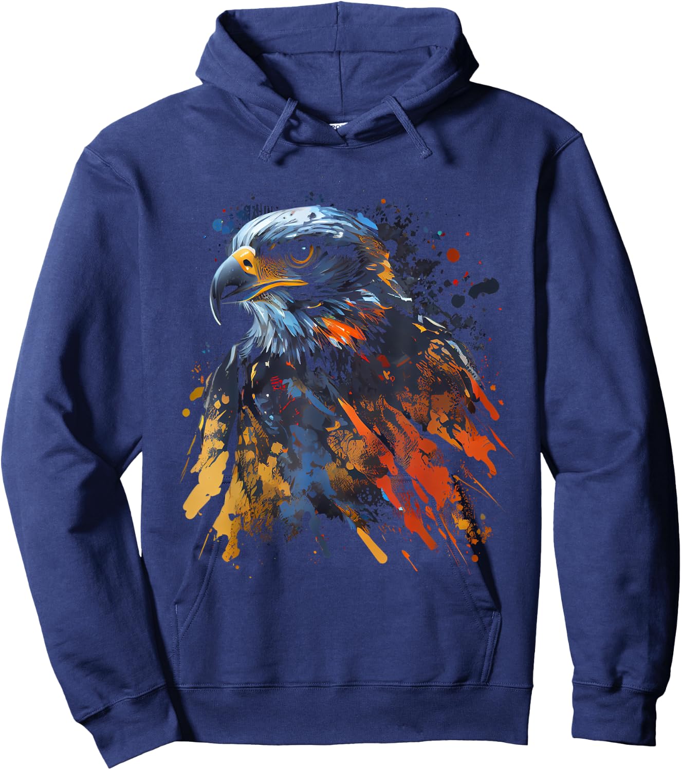 Hawk Bird Colorful Color Bird Observer Bird of Prey Hoodie - Hoodie | Navy