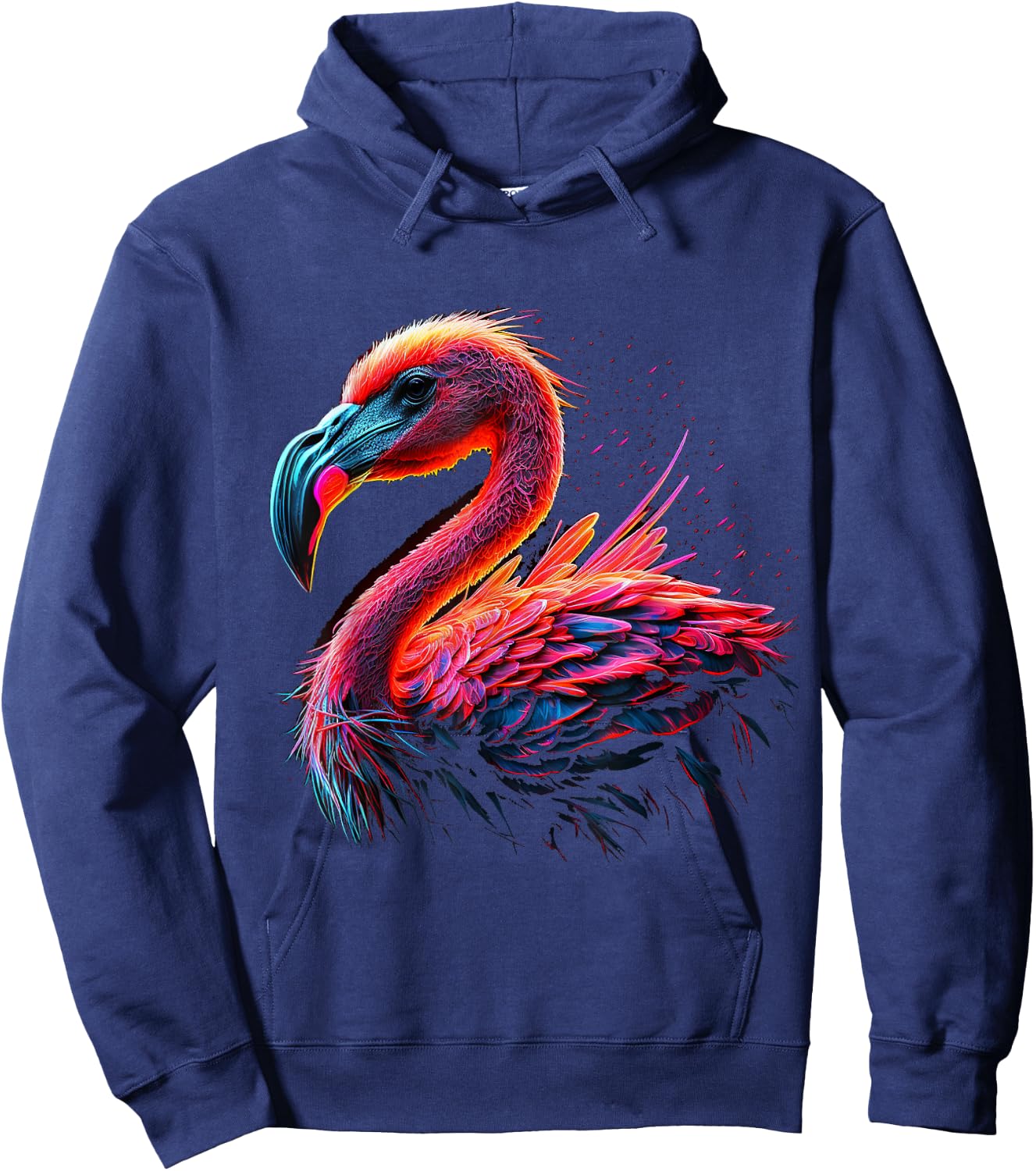 Flamingo Animal Lover Art Colourful Animal Print Flam Hoodie - Hoodie | Navy