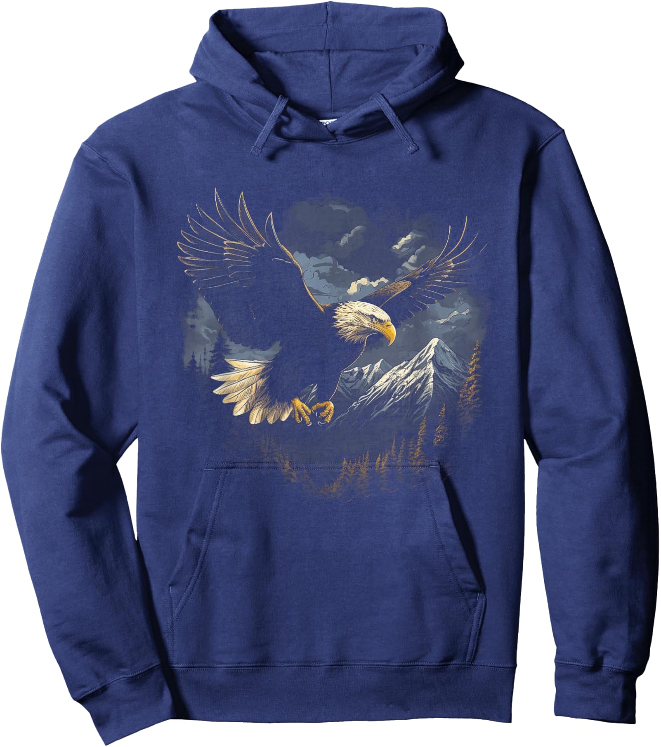 Eagle Bird Mountains , Small, Black Hoodie - Hoodie | Navy