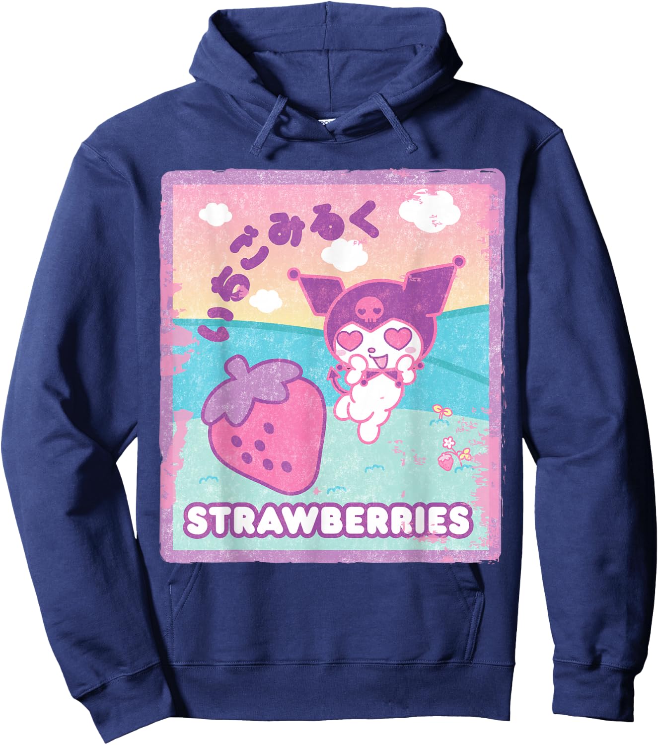 Kuromi Strawberry Milk Hoodie - Hoodie | Navy