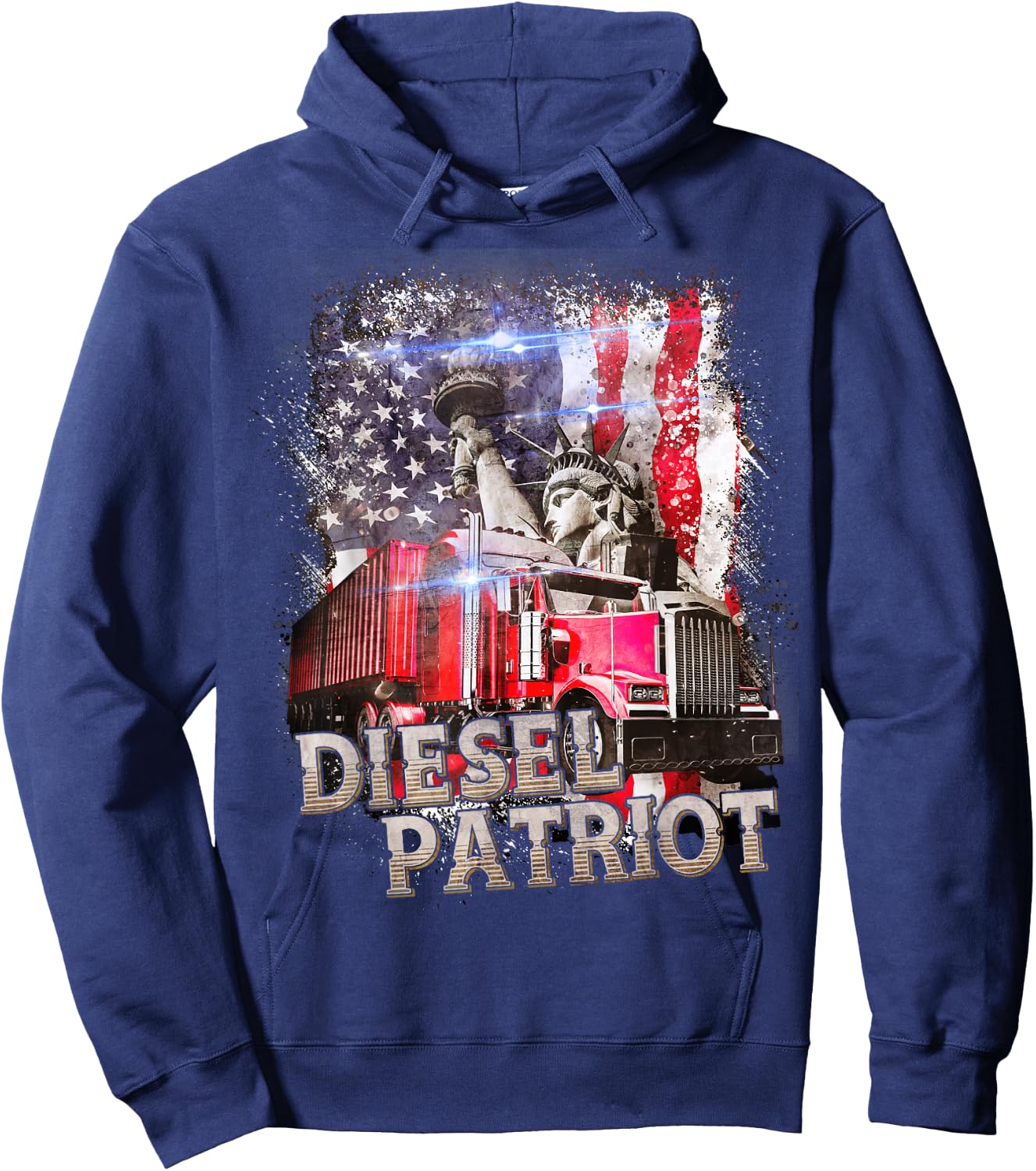 Trucker Men Women Road Lorry Big Rig Trucking Truckin' Hoodie - Hoodie | Navy