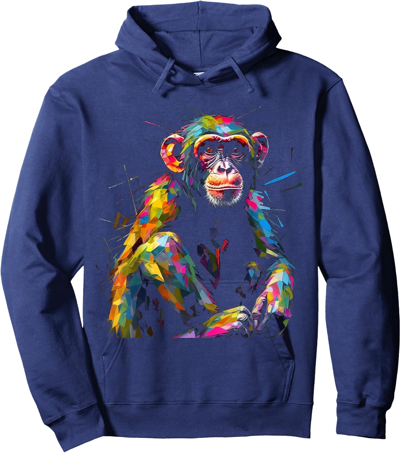 Monkey Animal Zoo Colourful Animal Motif Art Monkey Hoodie - Hoodie | Navy