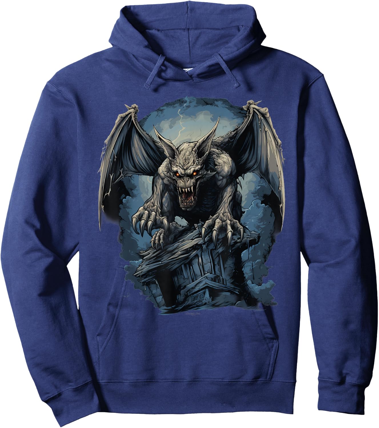 Retro Style Gargoyle Hoodie - Hoodie | Navy