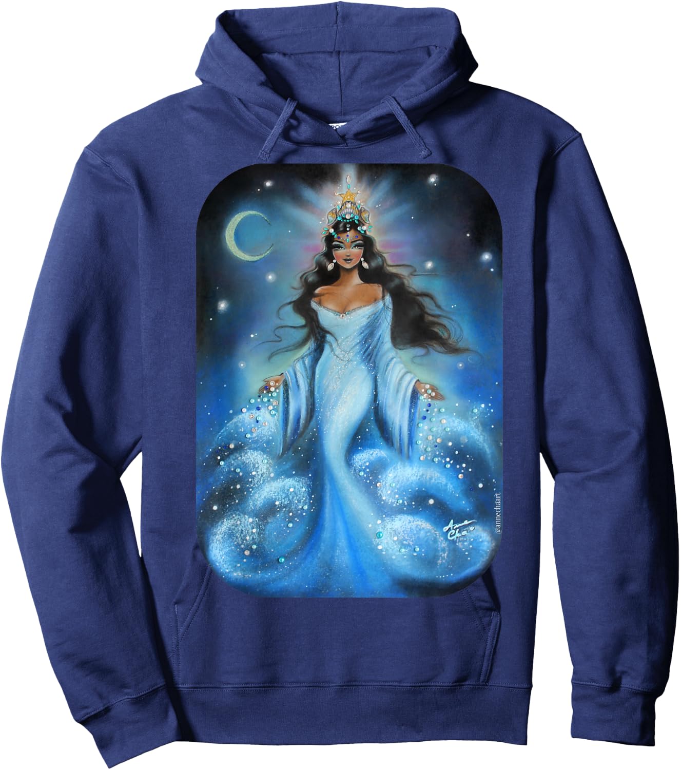 IEMANJA Goddess of Sea Yemaya, Orisha, Umbanda, Ocean Queen Hoodie - Hoodie | Navy