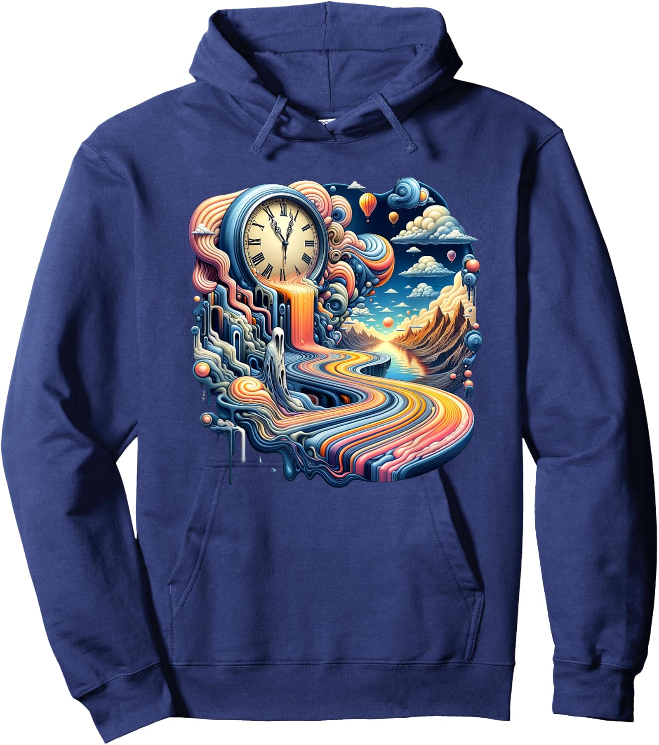 Surrealist Clocks Artwork Stunning Classic Artist Design Hoodie - Hoodie | Navy