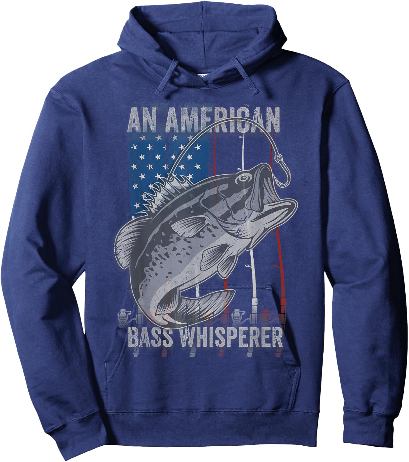 Patriotic anglers American Bass Pro whisperer fisherman Hoodie - Hoodie | Navy