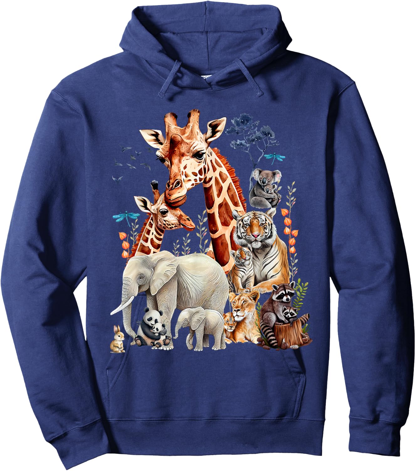 Zoo Animals Wildlife Birthday Party Animal Safari Jungle Hoodie - Hoodie | Navy