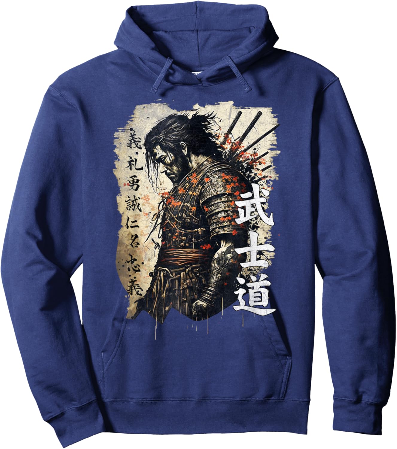 Ancient Japanese Samurai Shirt Bushido Code Warrior Gifts Hoodie - Hoodie | Navy