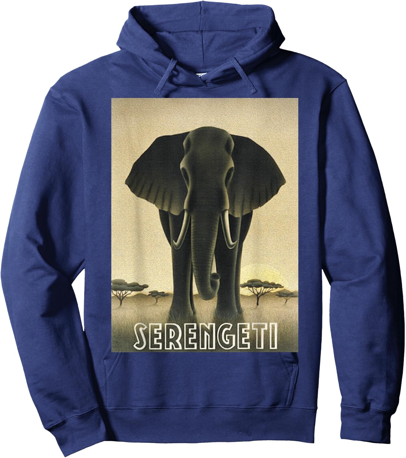 Africa Serengeti Tanzania Majestic African Elephant Hoodie - Hoodie | Navy