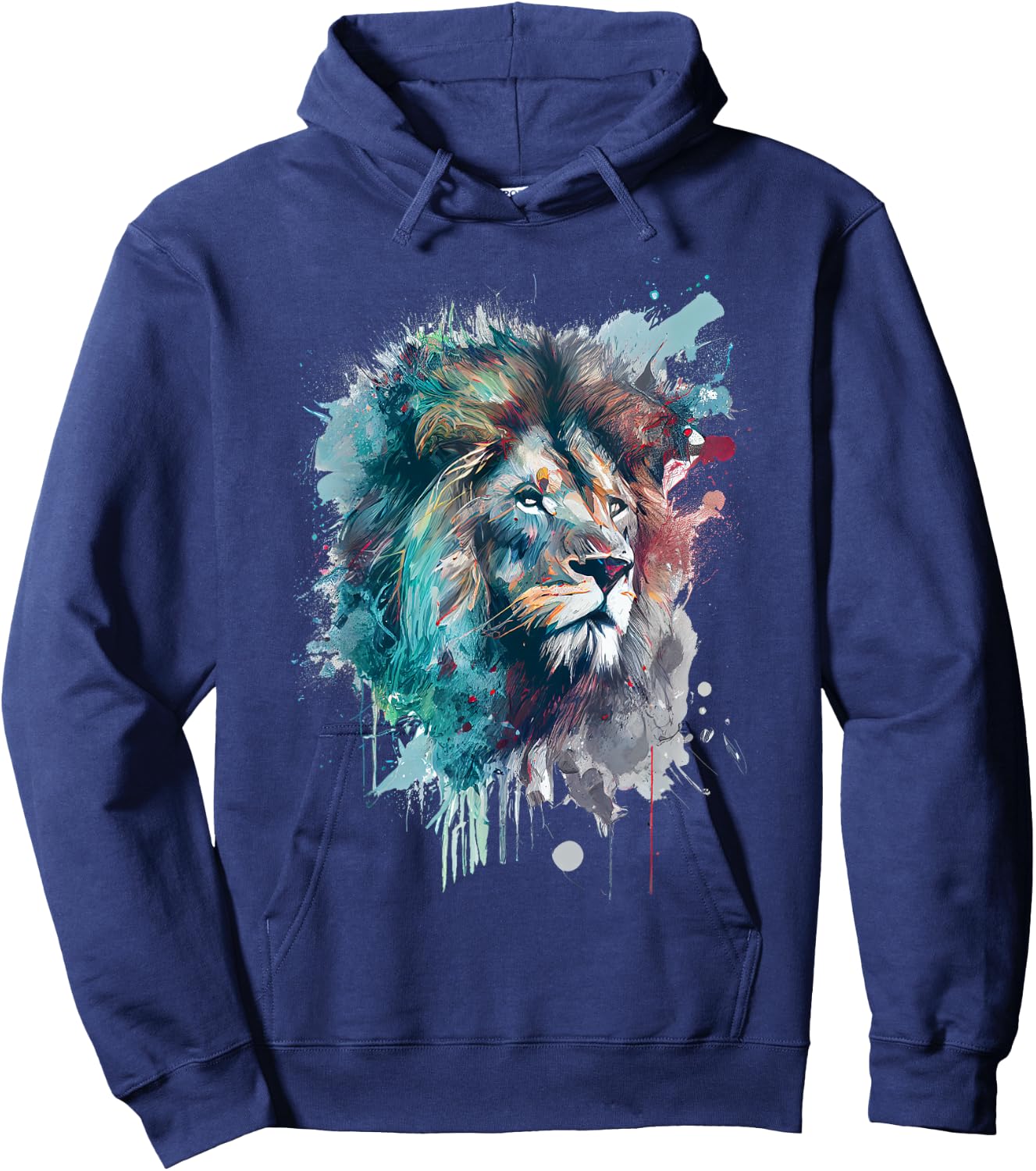 Lion Colorful Design Hoodie - Hoodie | Navy