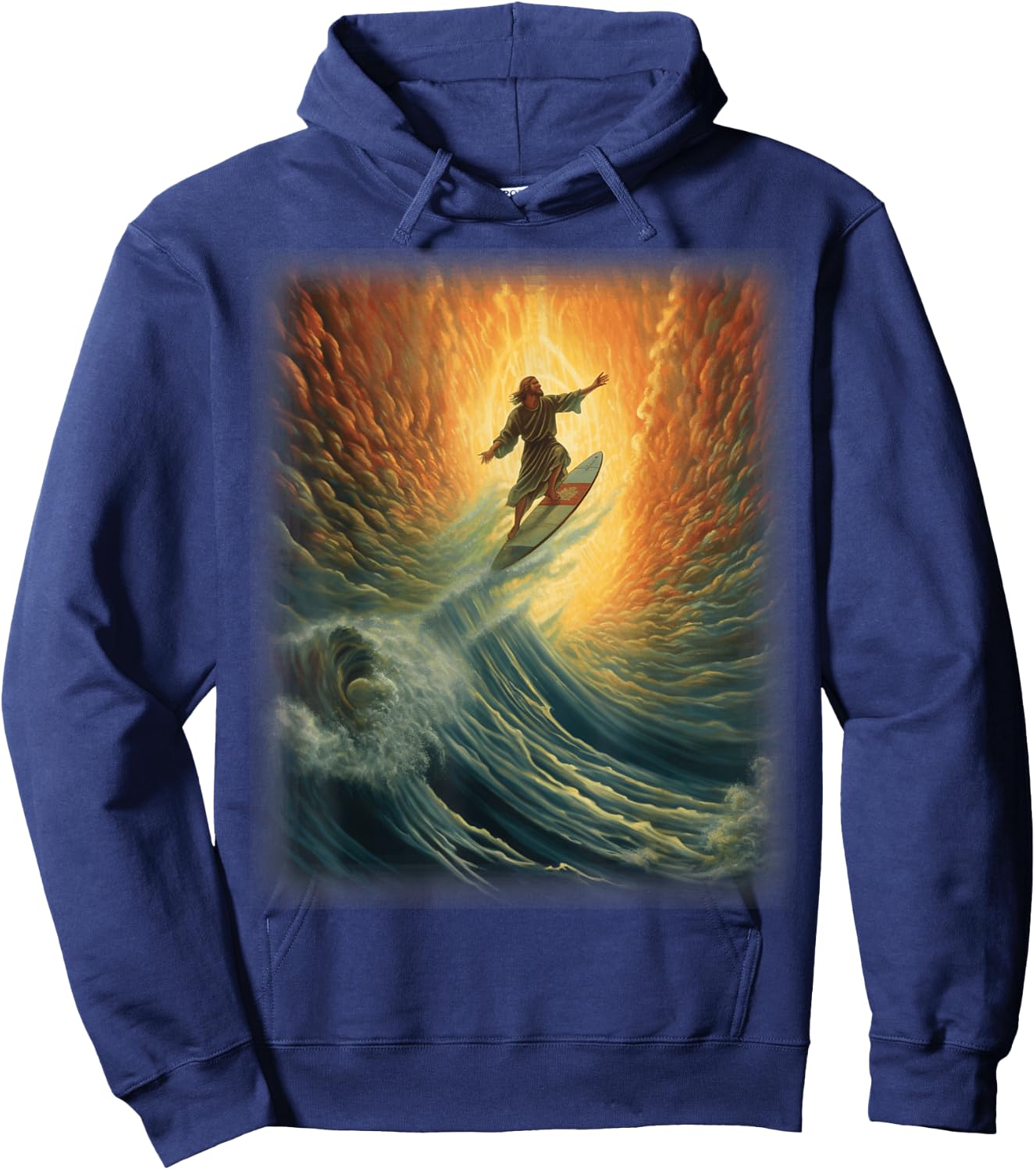 Jesus Surfer Heaven Wave Surfing Christian Surf Beach Summer Men Women Kids Hoodie - Hoodie | Navy