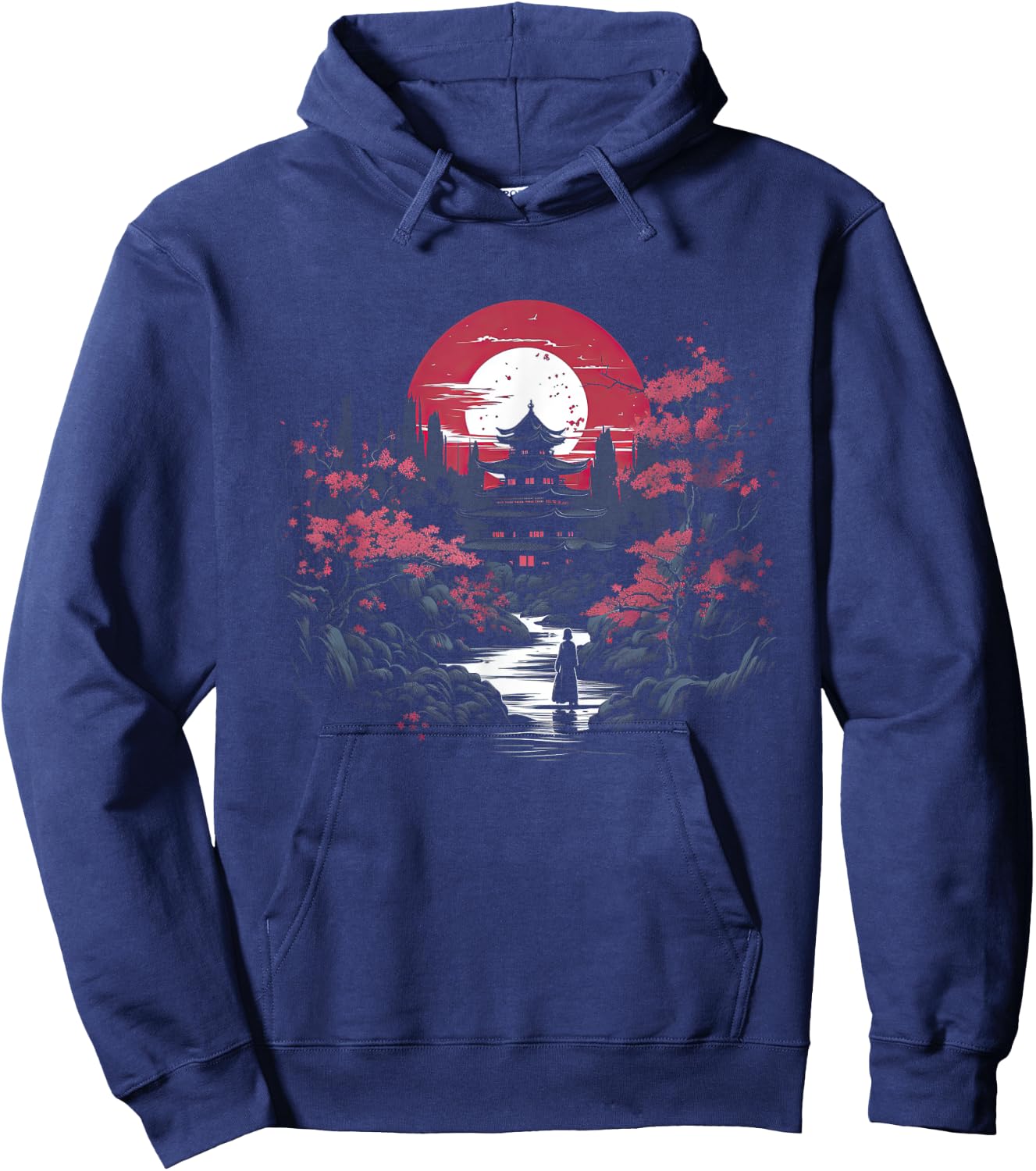 Japanese Landscape Cherry blossoms Martial arts Hoodie - Hoodie | Navy