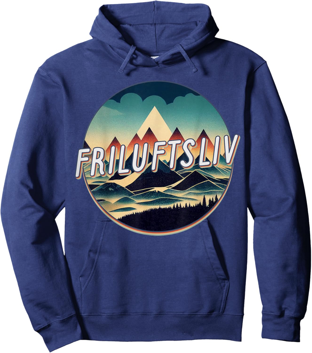 Retro Vintage Friluftsliv Love Outdoors Norwegian Hoodie - Hoodie | Navy
