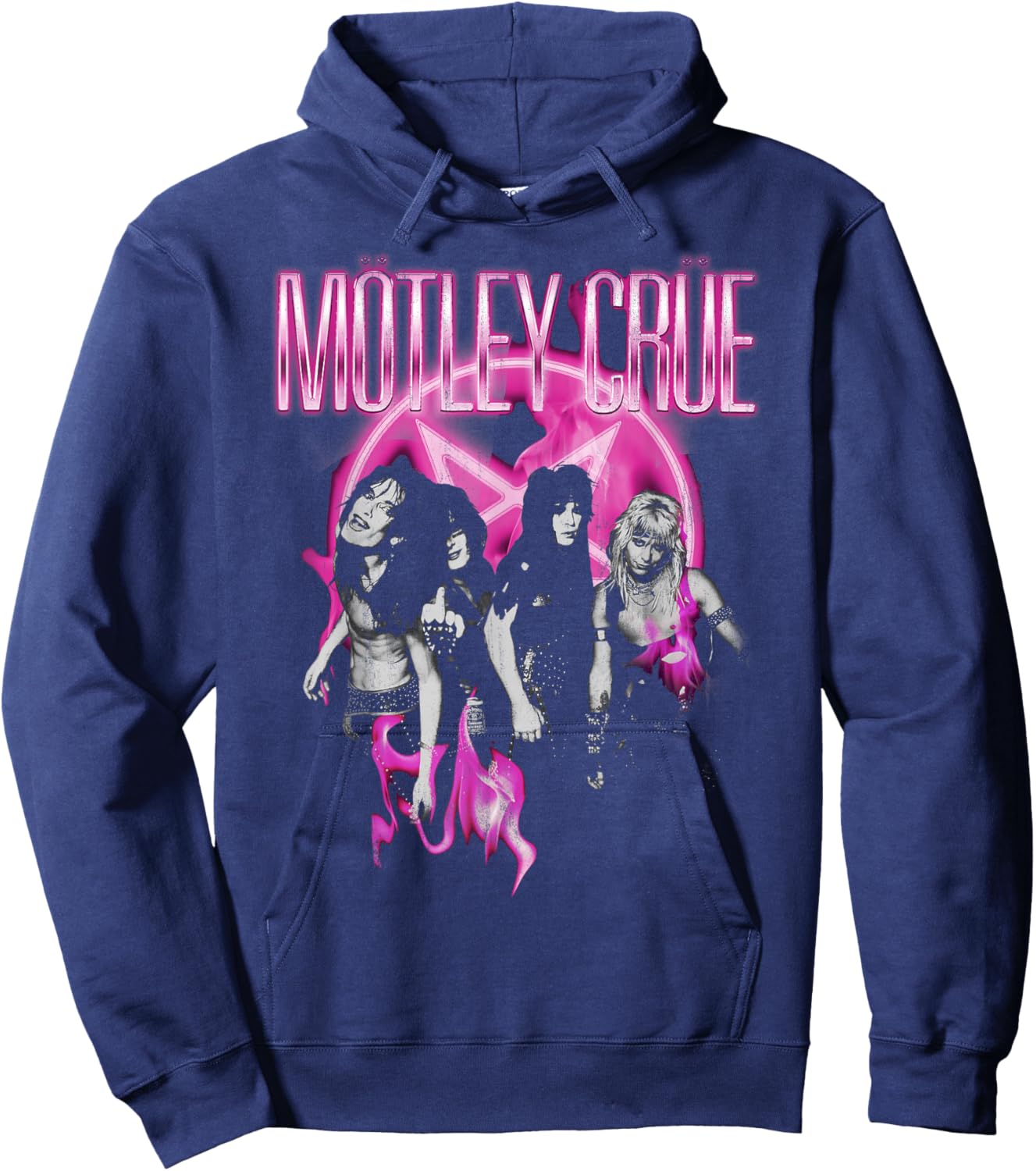 Mötley Crüe – Shout Neon Pink Hoodie - Hoodie | Navy