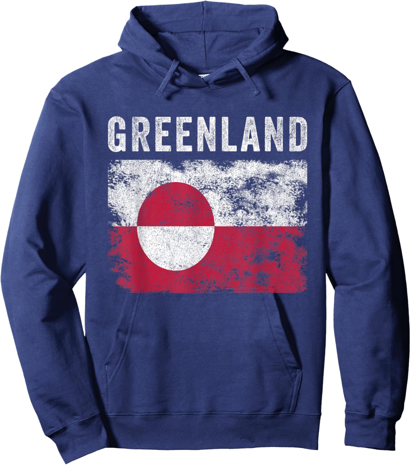 Greenland Flag Distressed - Men Women - Greenlander Flag Hoodie - Hoodie | Navy