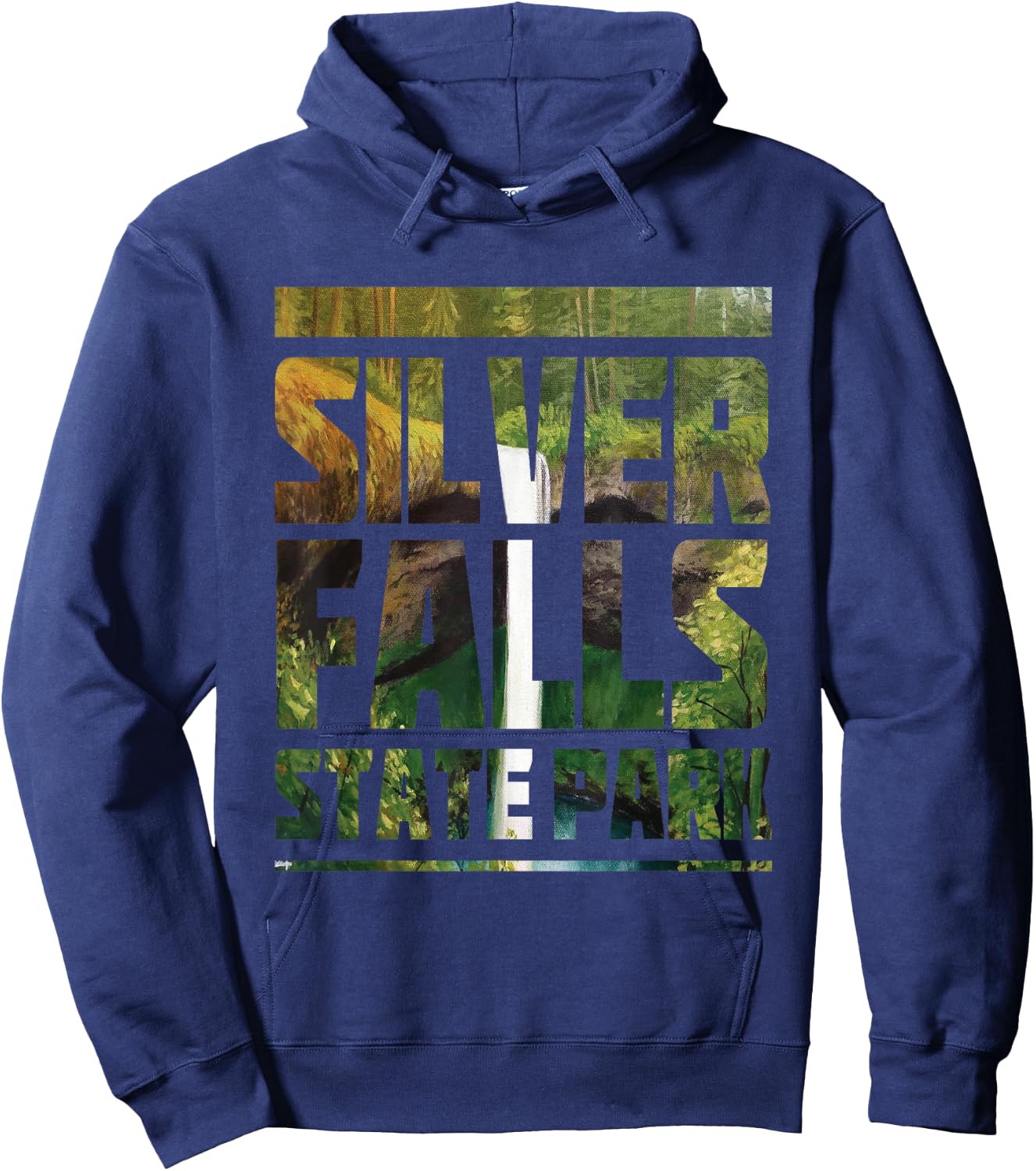 Silver Falls State Park Waterfall Souvenir Camping Hiking Hoodie - Hoodie | Navy