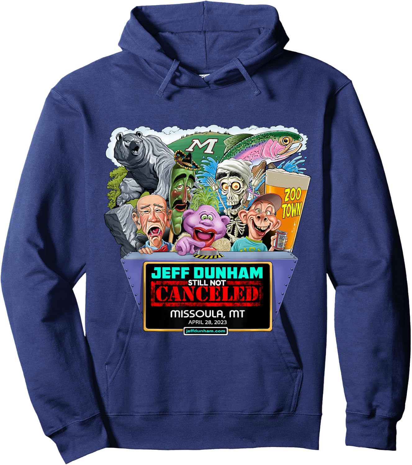 Jeff Dunham Missoula, MT (2023) Hoodie - Hoodie | Navy