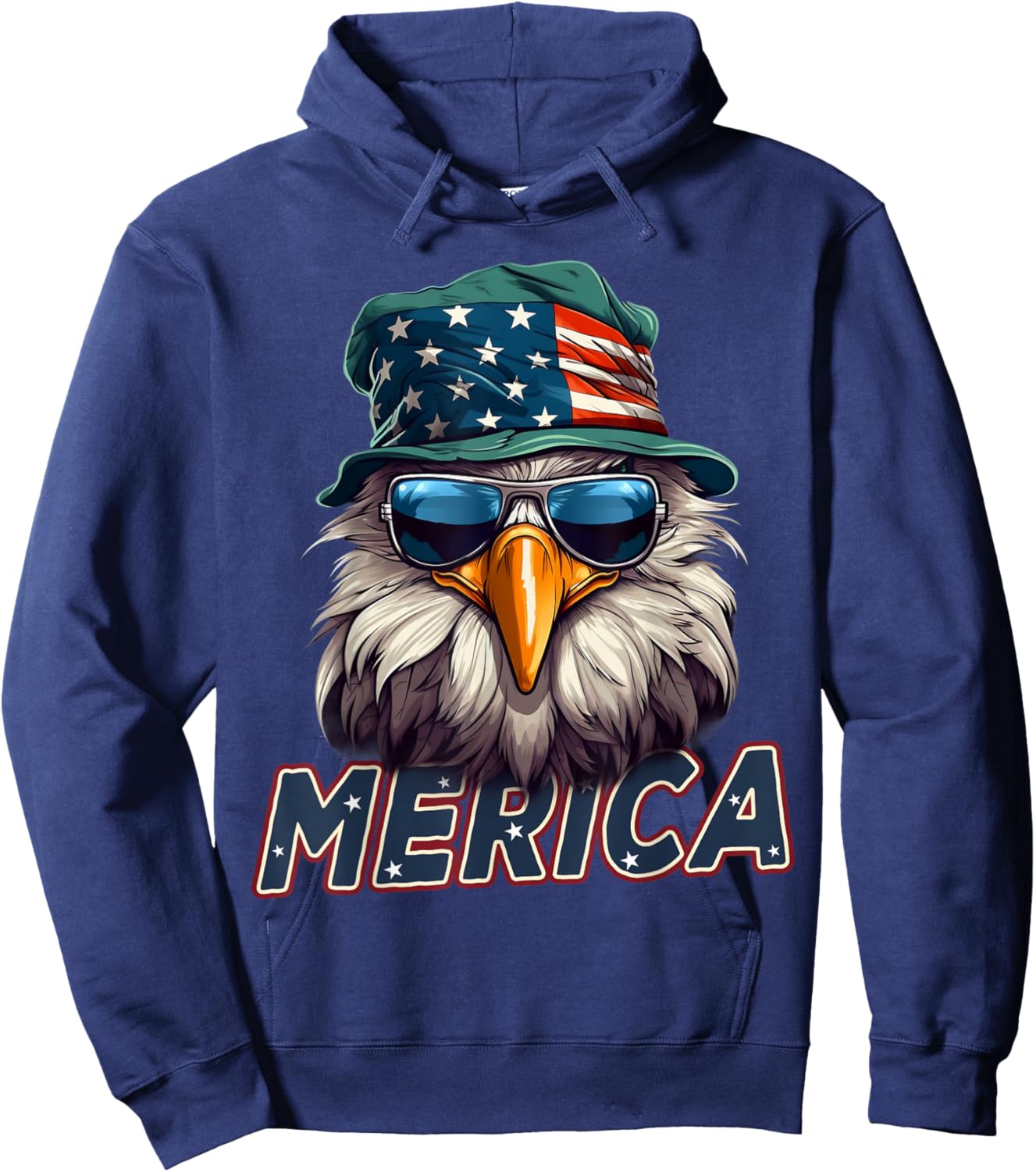 USA American Flag Patriotic Eagle 4th of July Hoodie - Hoodie | Navy