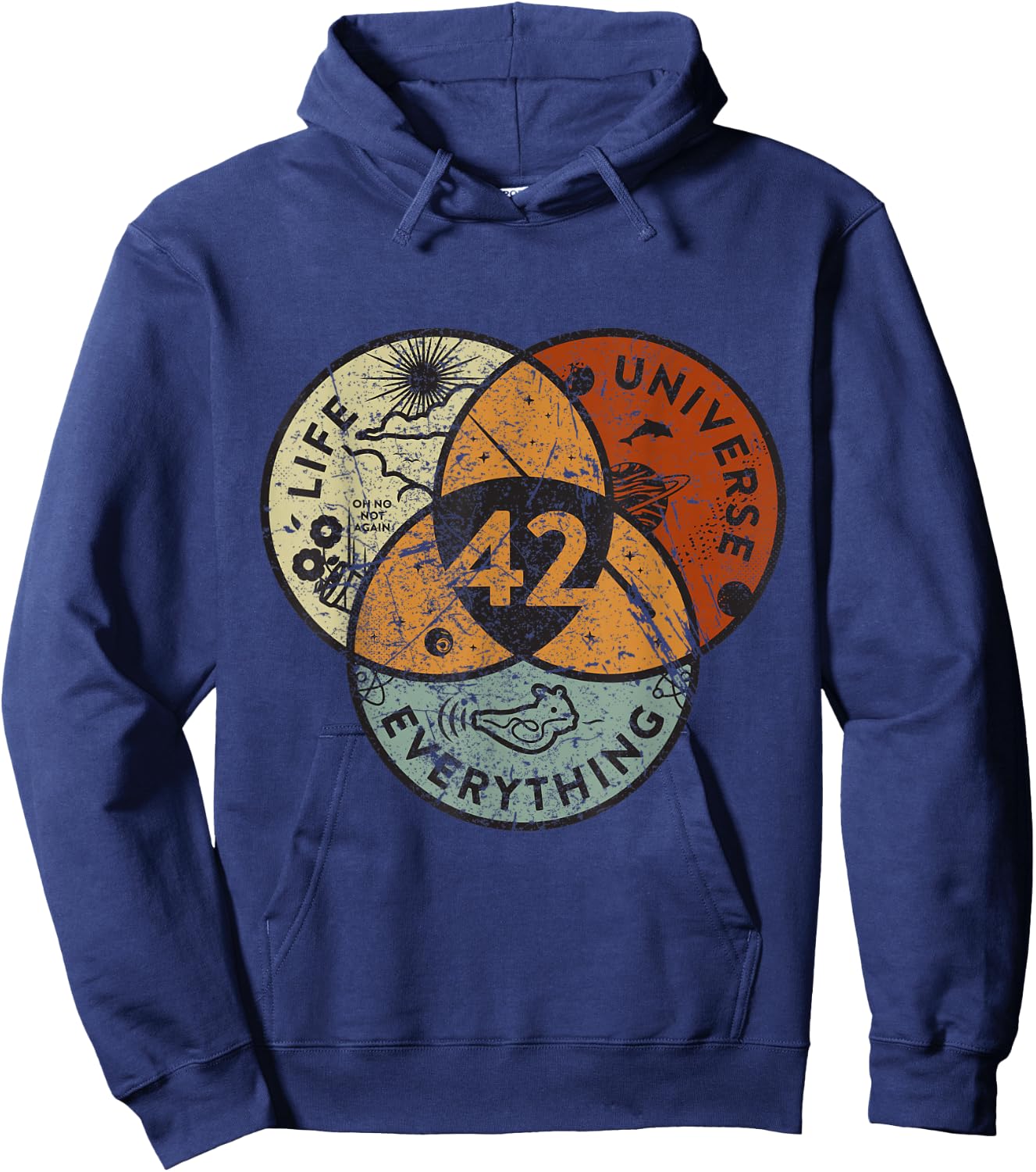 Venn Diagram Life The Universe And Everything - 42 Life Hoodie - Hoodie | Navy