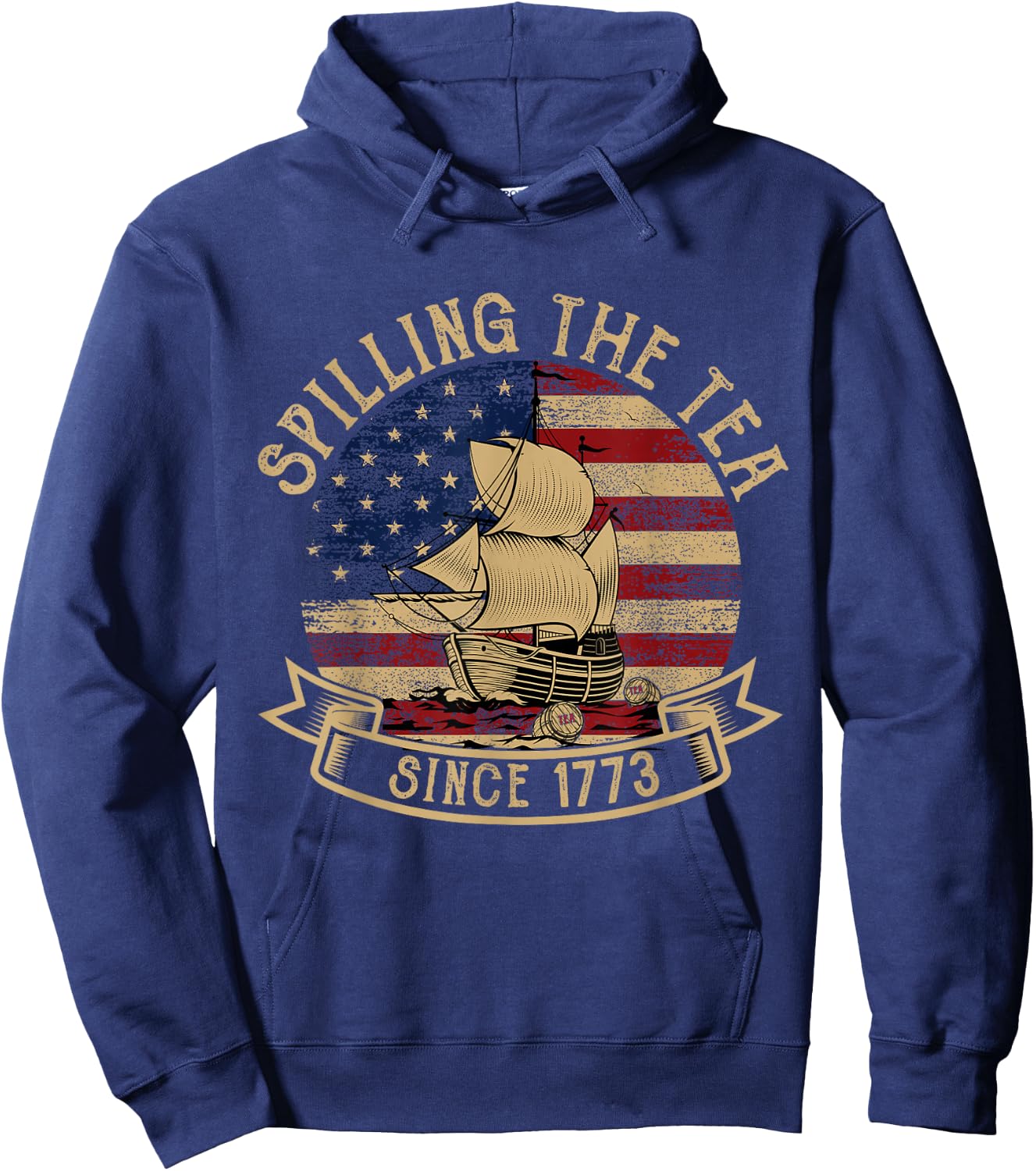 Spilling The Tea Since 1773 American History Teacher Vintage Hoodie - Hoodie | Navy