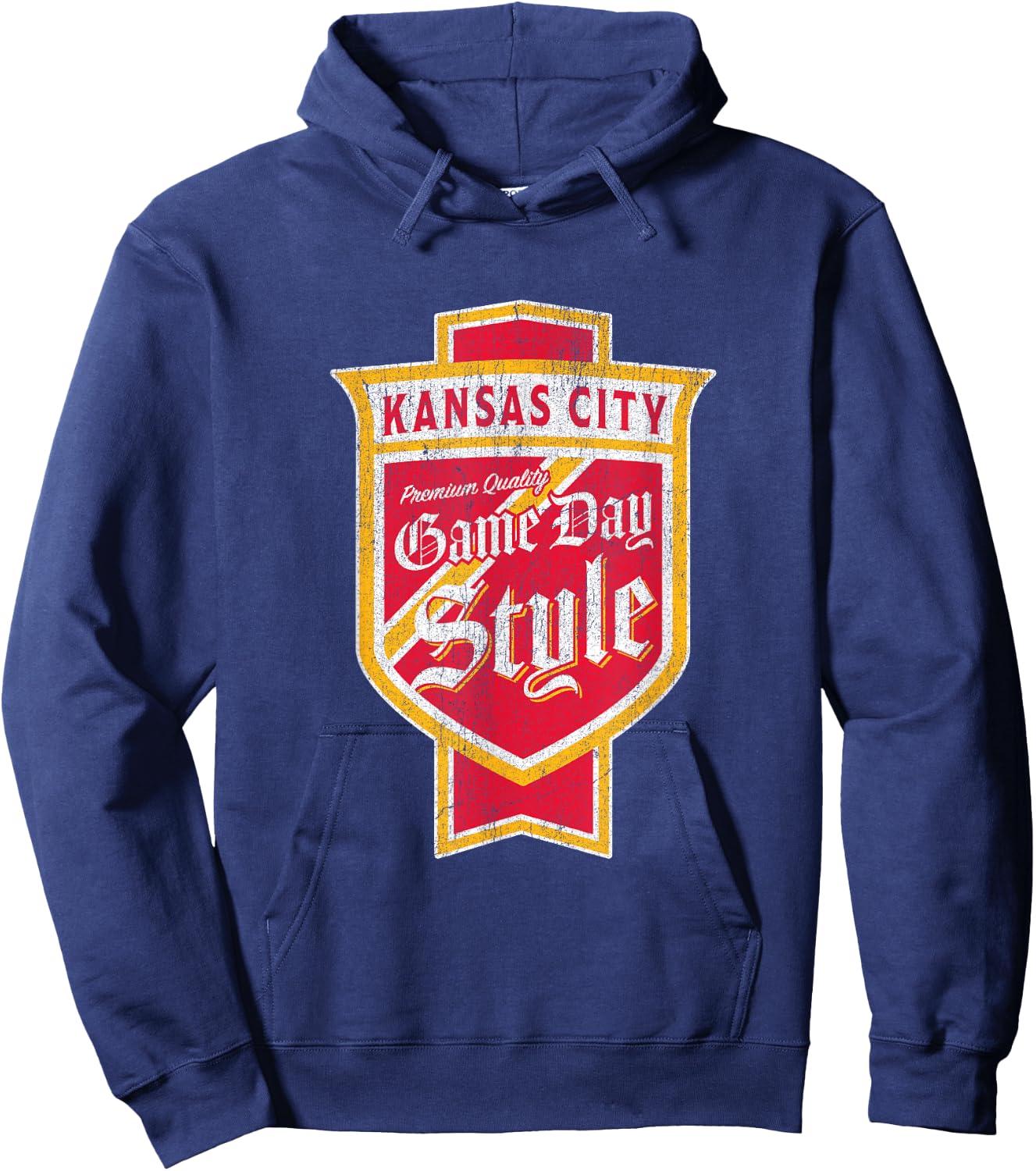 Faded Kansas City Beer Label - Cowtown City Pride Hoodie - Hoodie | Navy