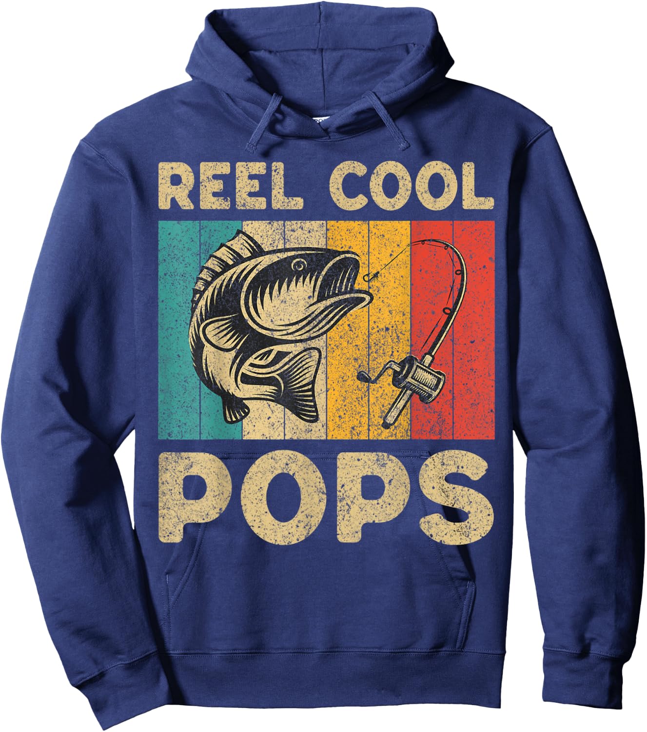 Father's Day Present Funny Fishing Reel Cool Pops Hoodie - Hoodie | Navy