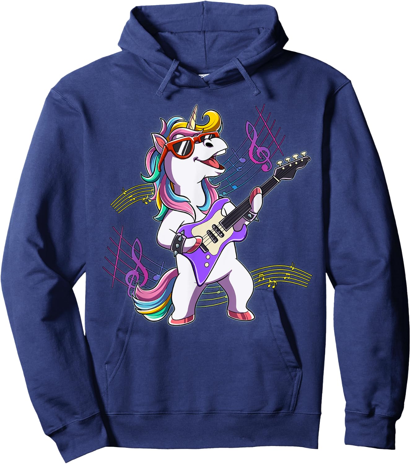 Unicorn Guitar Rockstar Hoodie - Hoodie | Navy