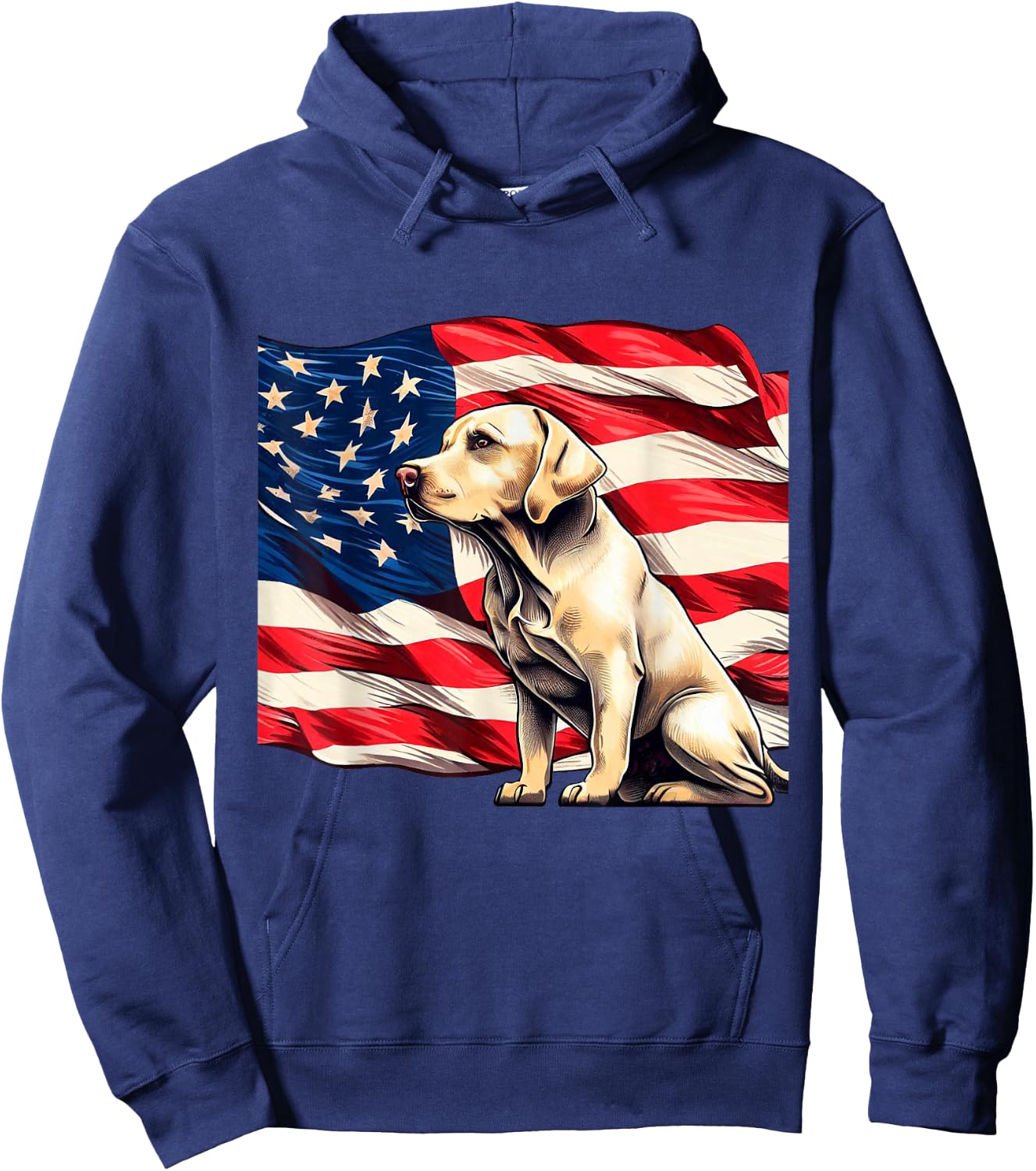 Patriotic Labrador American Flag Hoodie - Hoodie | Navy