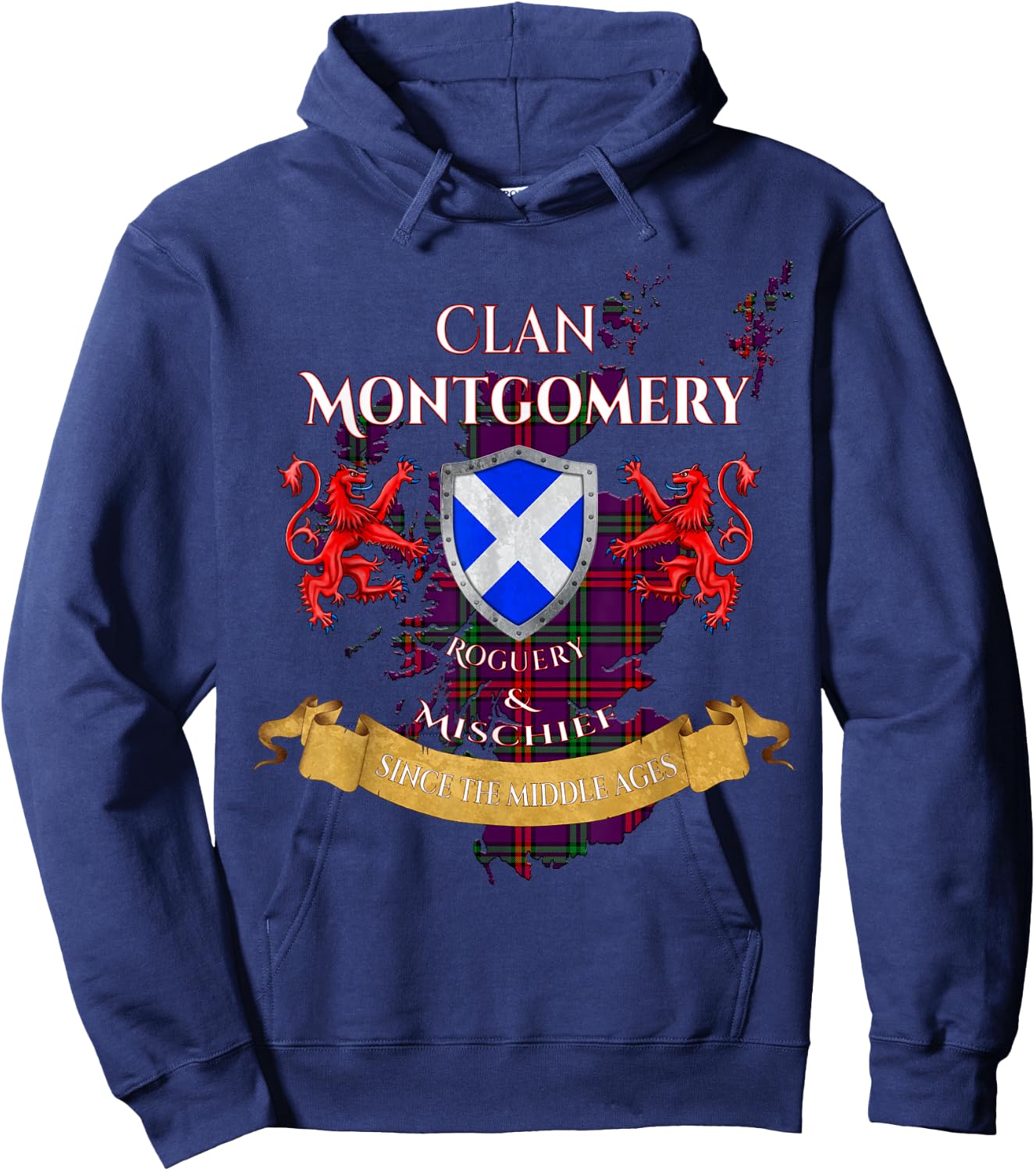 Montgomery Scottish Family Clan Middle Ages Mischief Hoodie - Hoodie | Navy