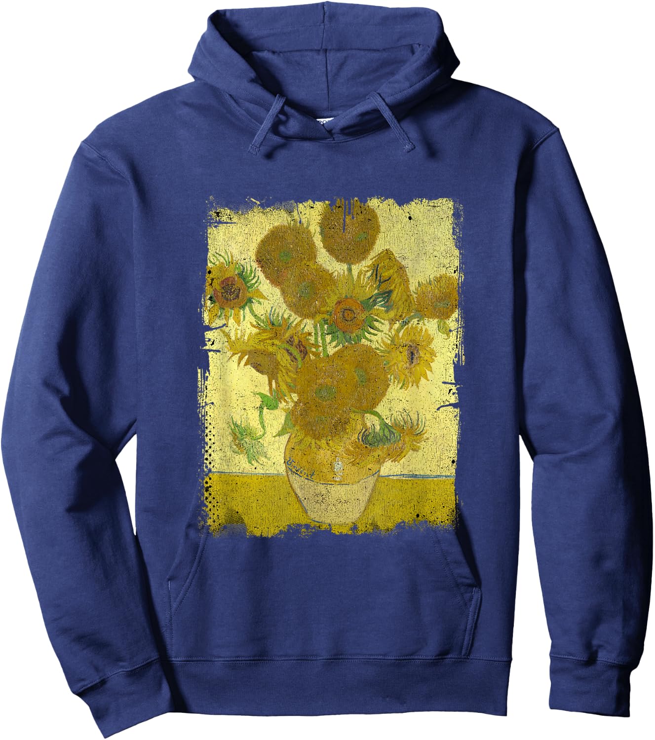 Sunflowers by Vincent Van Gogh Famous Painting Hoodie - Hoodie | Navy