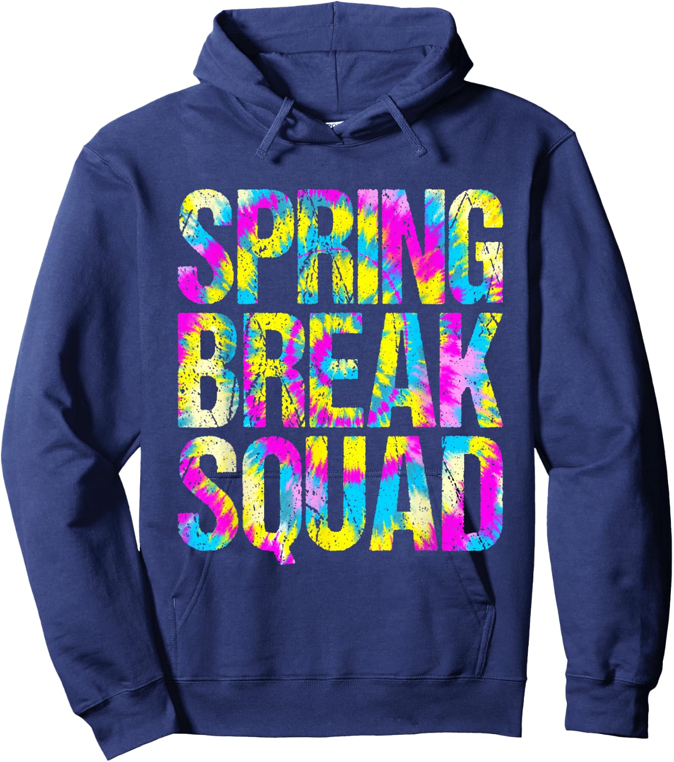 Spring Break Squad Matching Group Colorful Tie Dye Hoodie - Hoodie | Navy