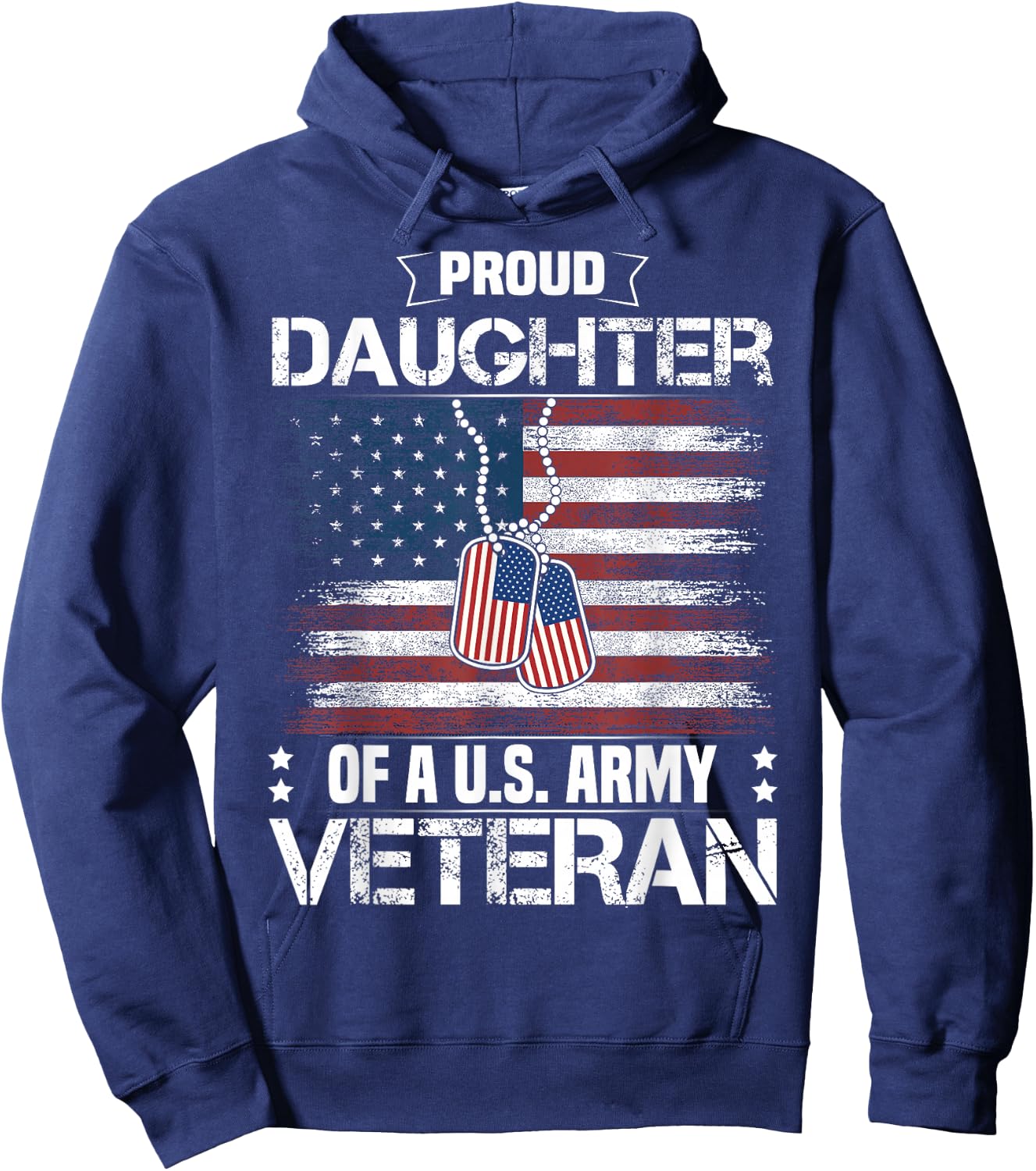 Proud Daughter of A US Army Veteran Day Family Matching Hoodie - Hoodie | Navy