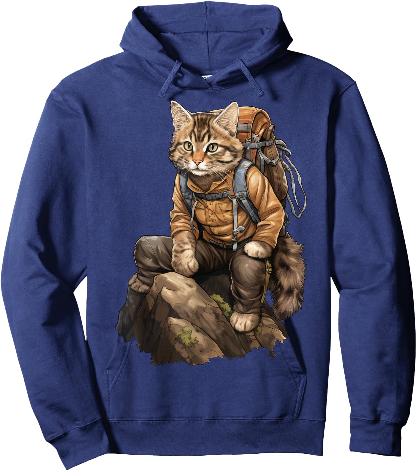 Cat Hiking / Mountaineering Cat Hoodie - Hoodie | Navy