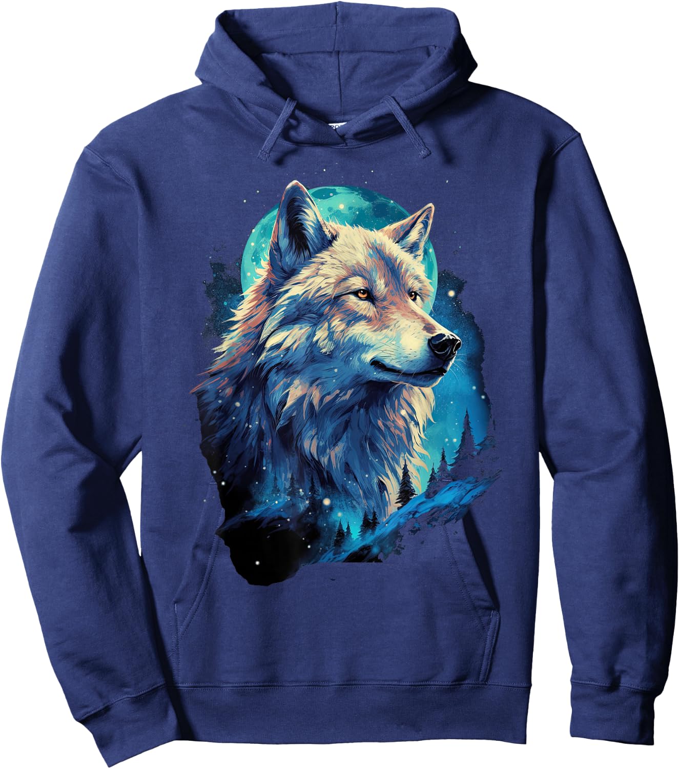 Wolf Moon Howling Lone Funny Wolves pack of wolves Hoodie - Hoodie | Navy