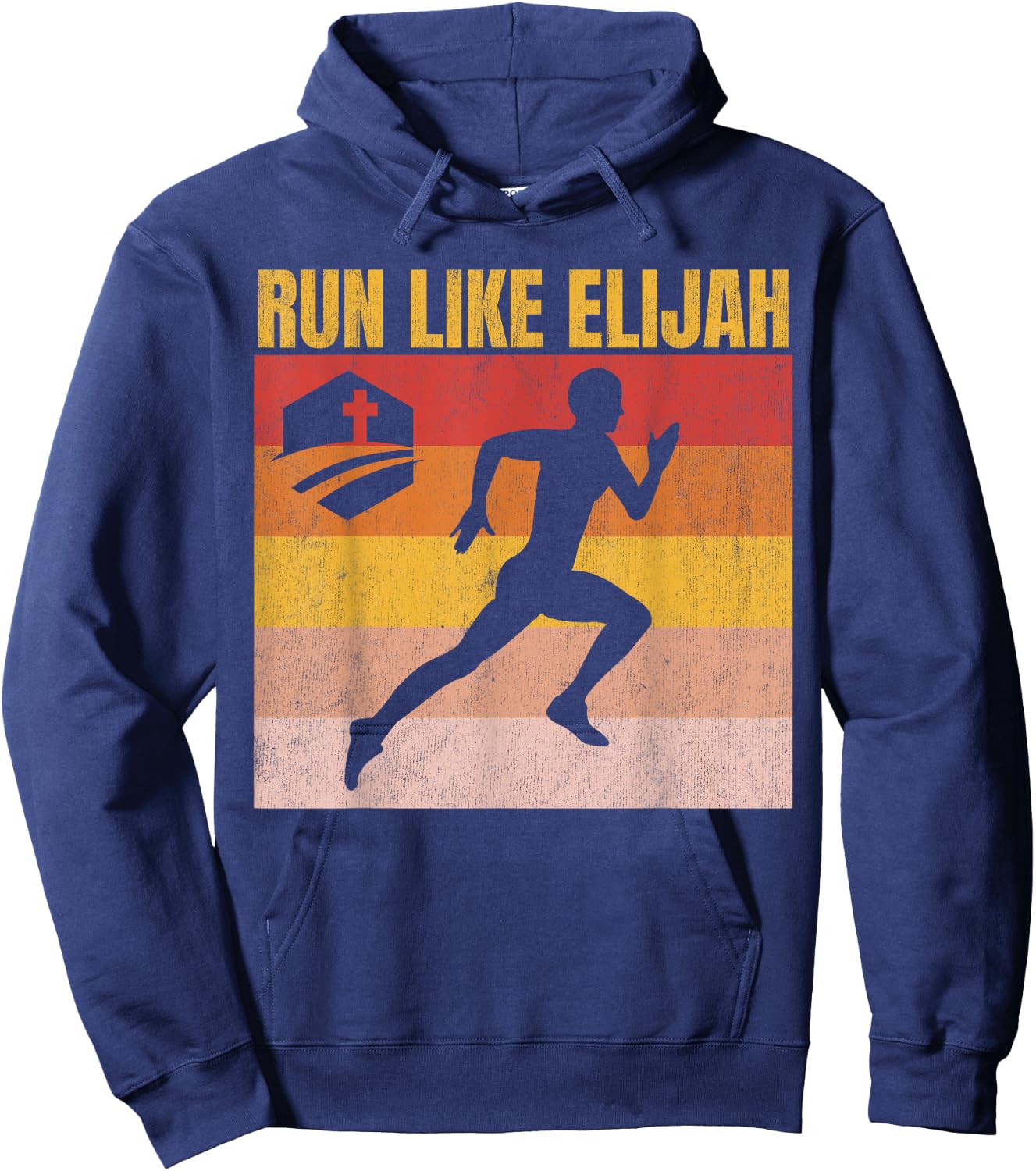 Christian Running, Run Like Elijah, Christian Runner Hoodie - Hoodie | Navy