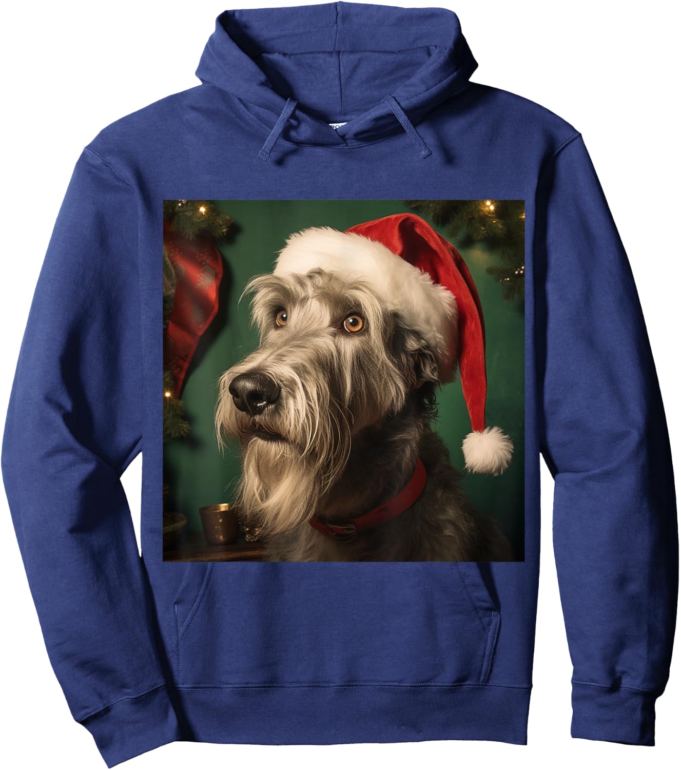 Christmas Irish Wolfhound - Irish Wolfhound Christmas Hoodie - Hoodie | Navy