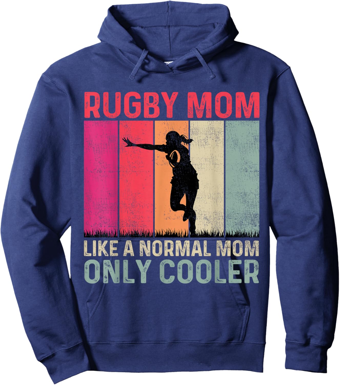 Rugby Mom Like A Normal Mom Only Cooler Mother's Day Hoodie - Hoodie | Navy