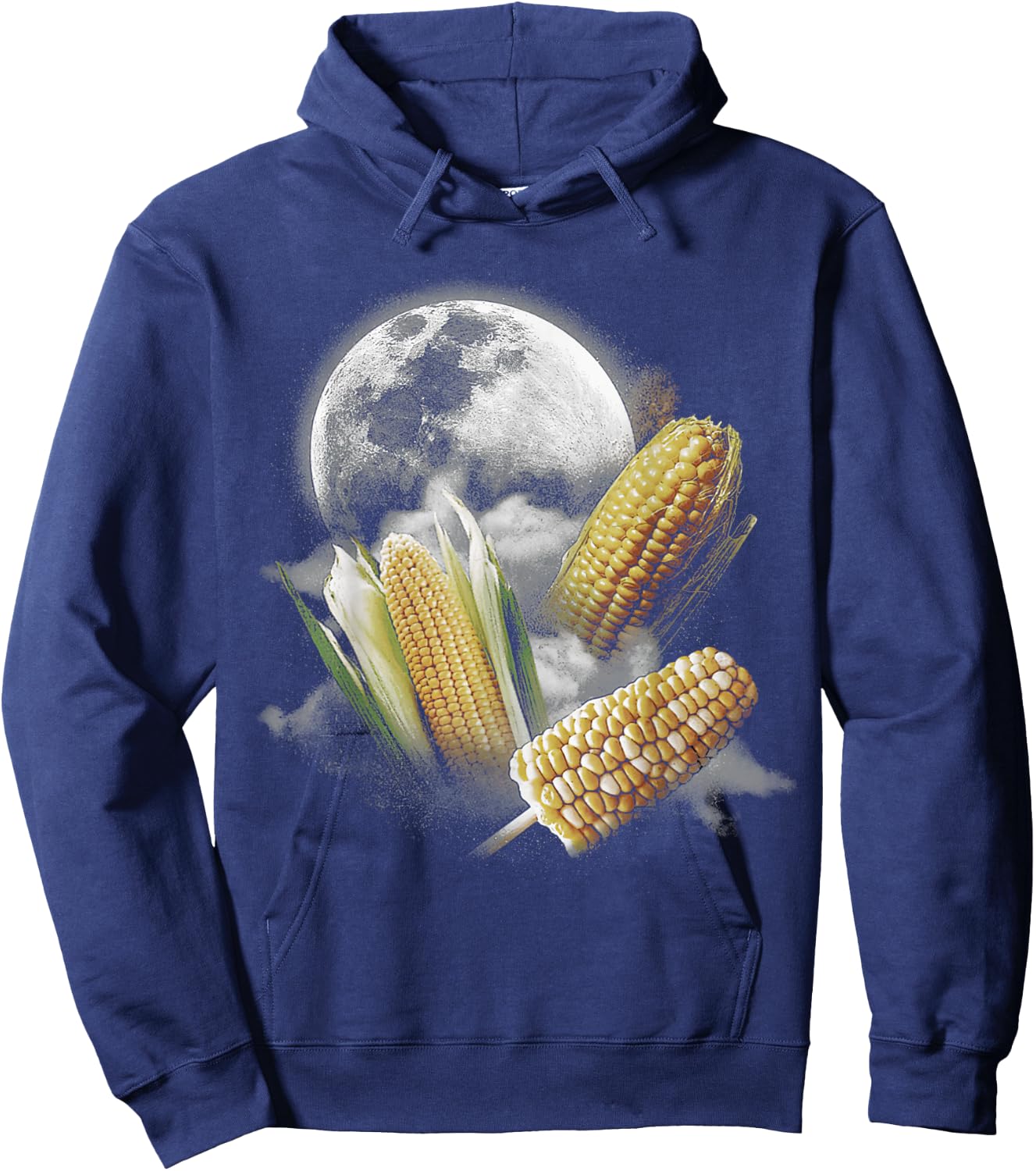 Corn At Moon 3 Wolfs Funny Wolves Parody Hoodie - Hoodie | Navy