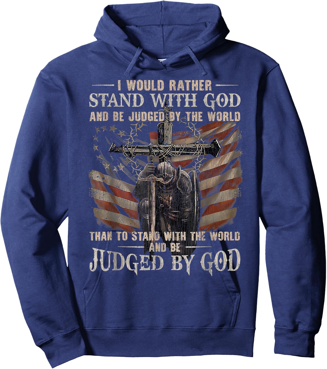 Vintage I Would Rather Stand With God And Be Judged By The W Hoodie - Hoodie | Navy