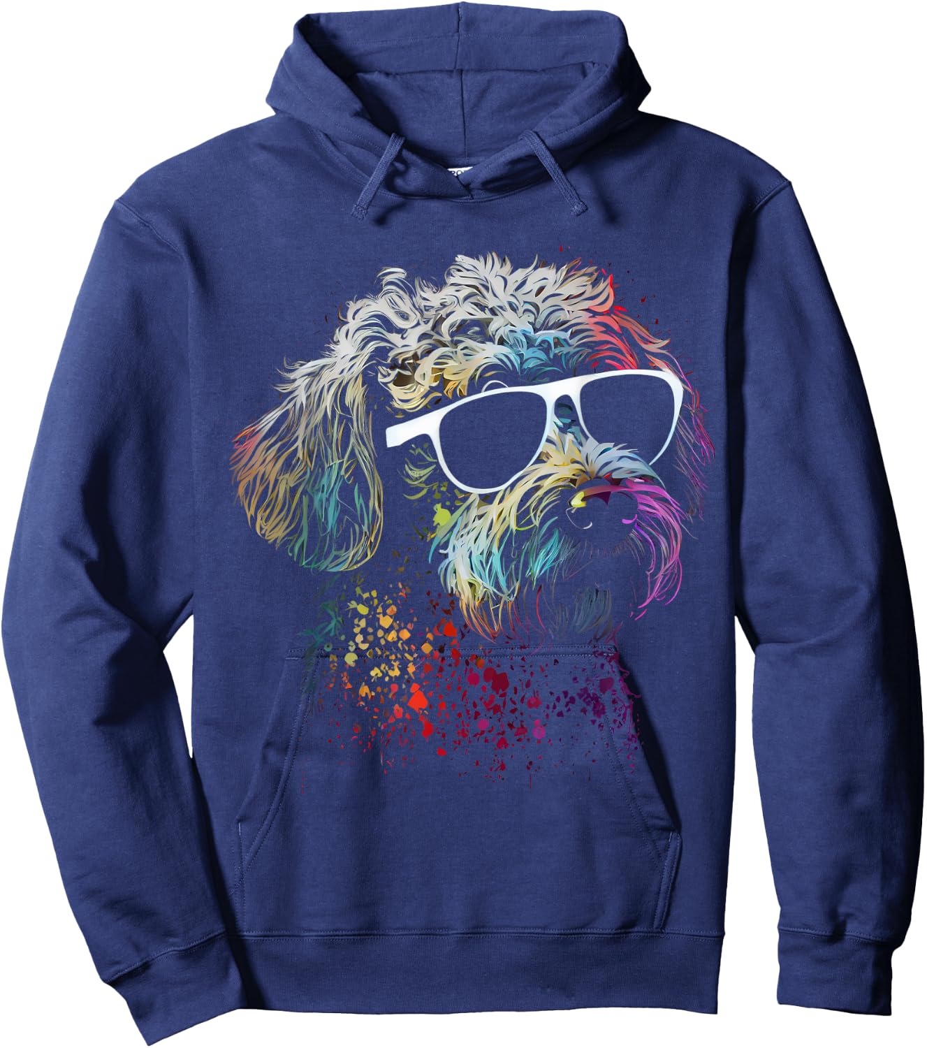 Schnoodle walking dog fans poodle schnauzer dogs Hoodie - Hoodie | Navy