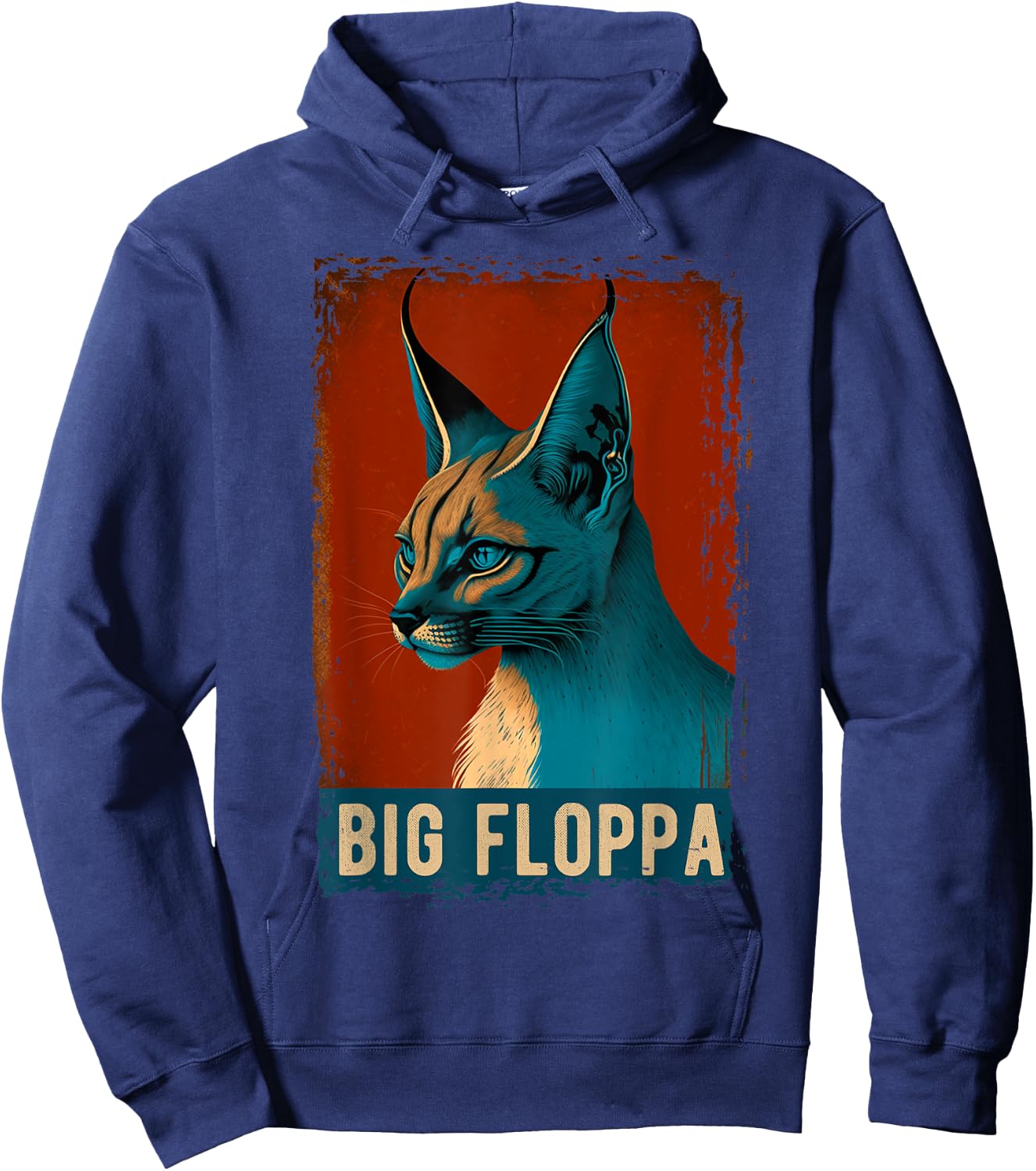 Big Floppa Shirt For Kids Meme Cute Caracal Cat Vintage Hoodie - Hoodie | Navy