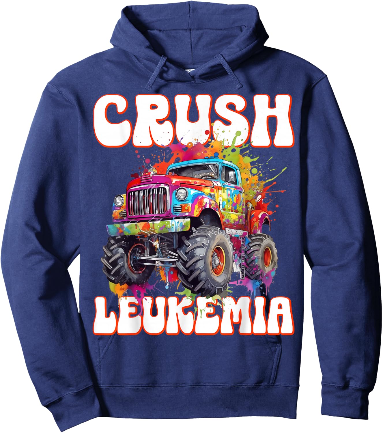 Crush Leukemia Awareness Cure Blood Cancer Fighter Kids Hoodie - Hoodie | Navy