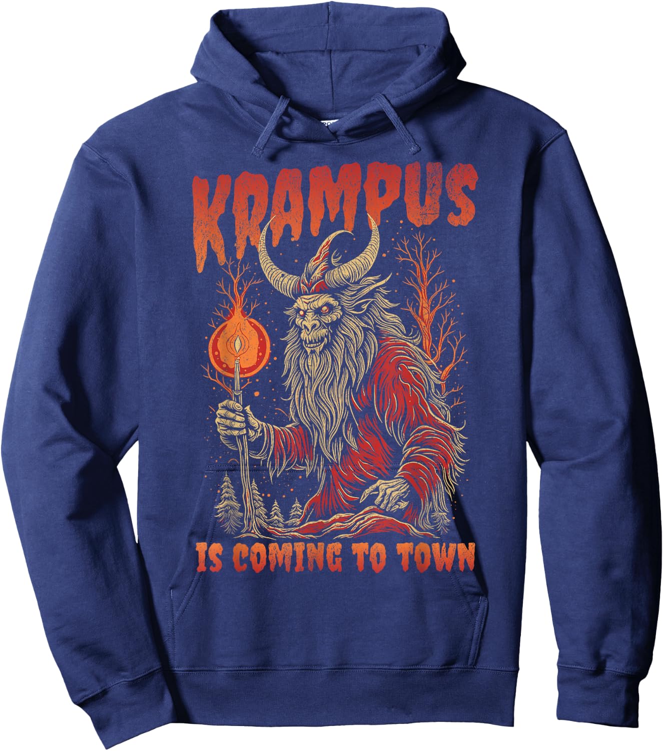 Christmas Krampus Is Coming Hail Santa Funny Xmas Clothing Hoodie - Hoodie | Navy