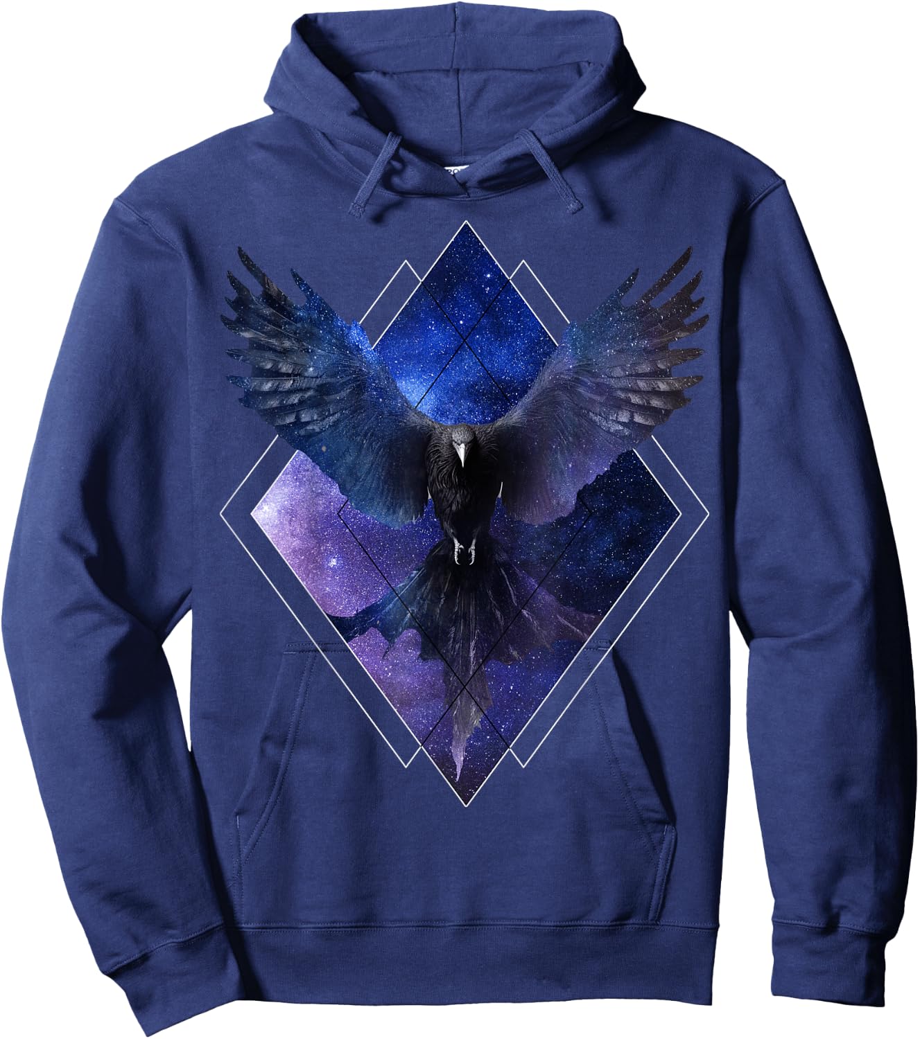 Celestial Raven Space Crow Galaxy Aesthetic Bird Hoodie - Hoodie | Navy