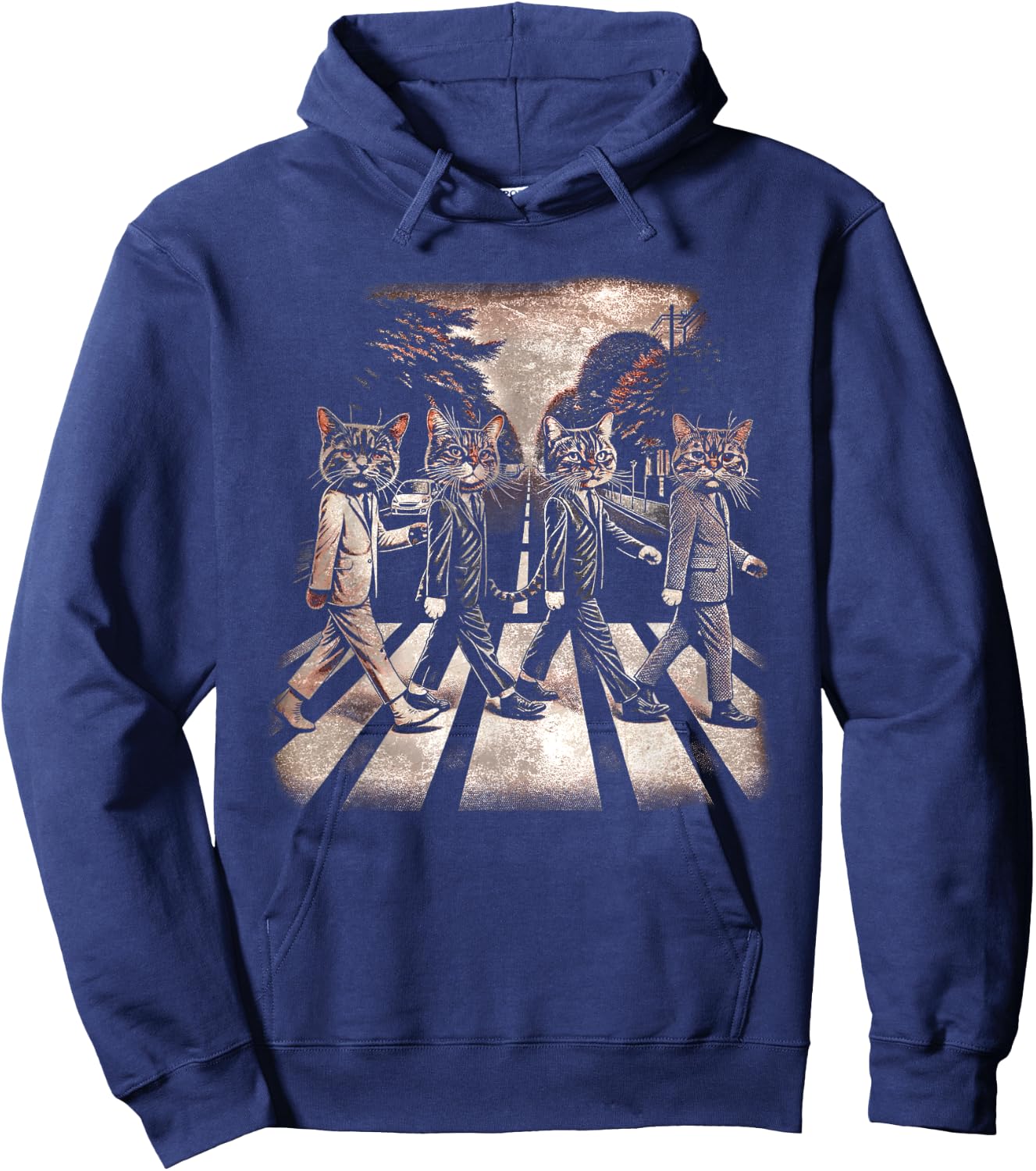 Classic Cats Music Band Vintage Retro Heavy Meowtal Musician Hoodie - Hoodie | Navy