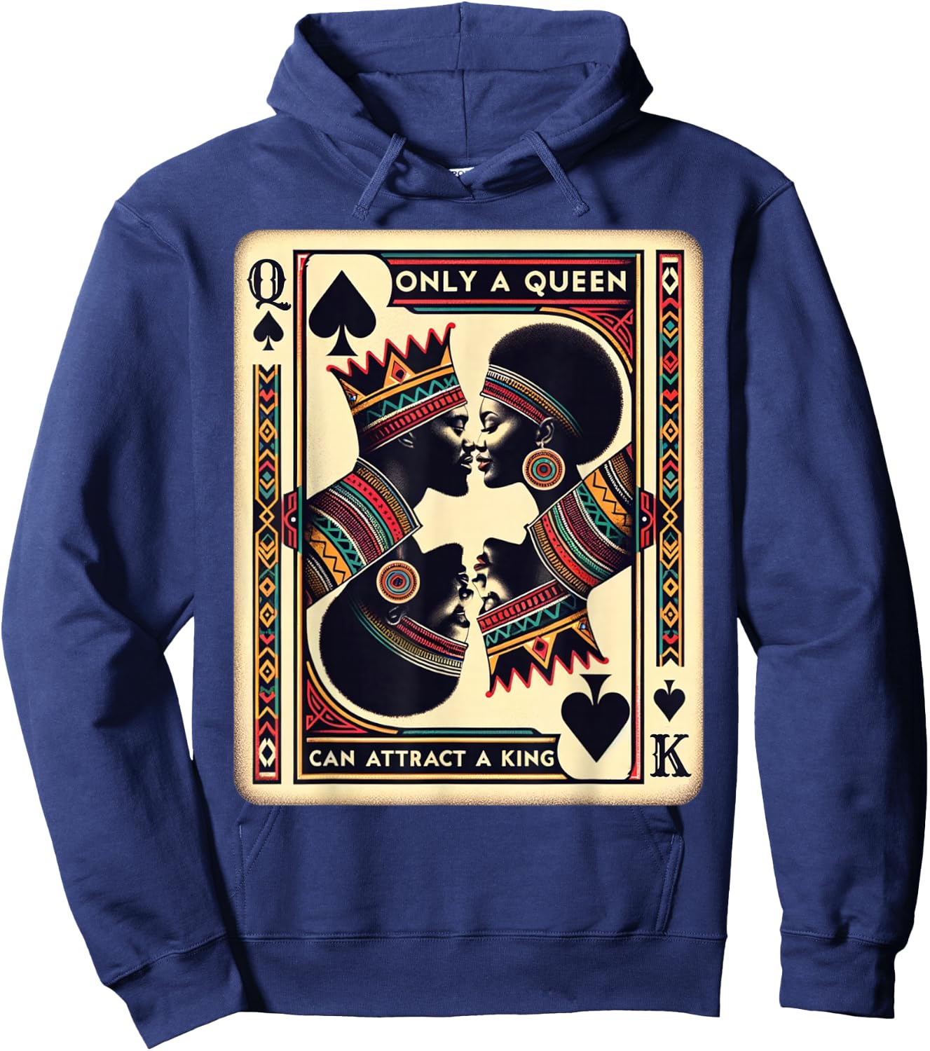 King & Queen Black Love African American Couples Marriage Hoodie - Hoodie | Navy