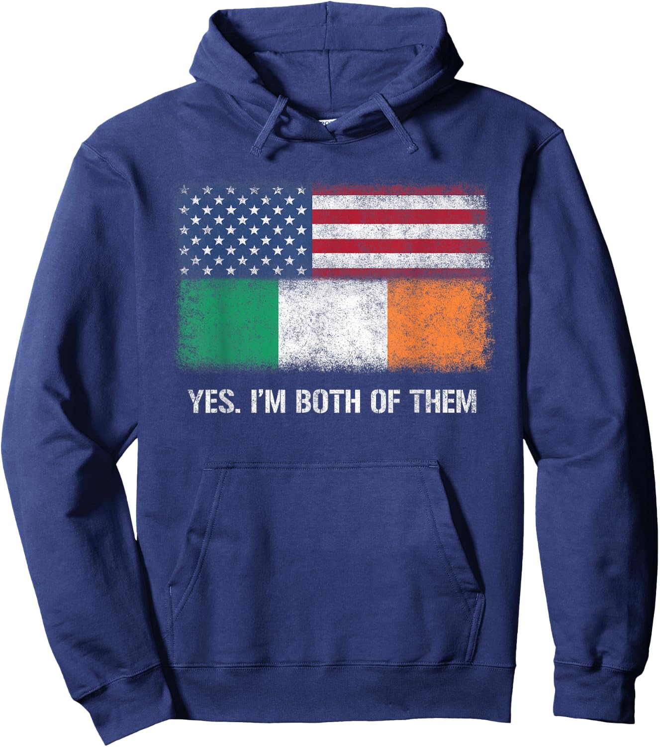 Usa Ireland Irish American Flag Dual Citizen Citizenship Hoodie - Hoodie | Navy